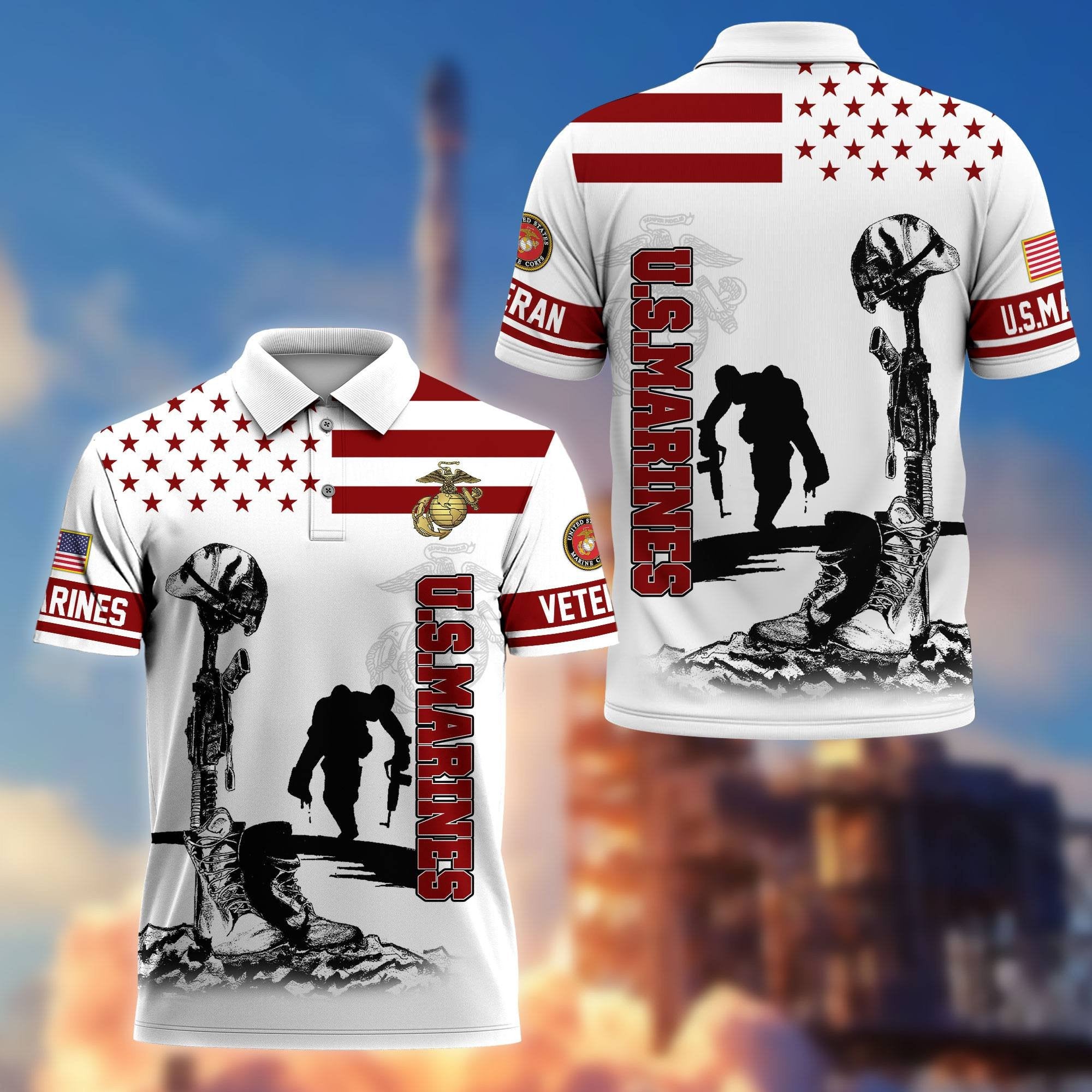 Premium US Veterans Polo Shirt BPHN110212, Gifts For US Veterans, Gifts On Father's Day, Independence Day, Armed Forces Day, Veterans Day.