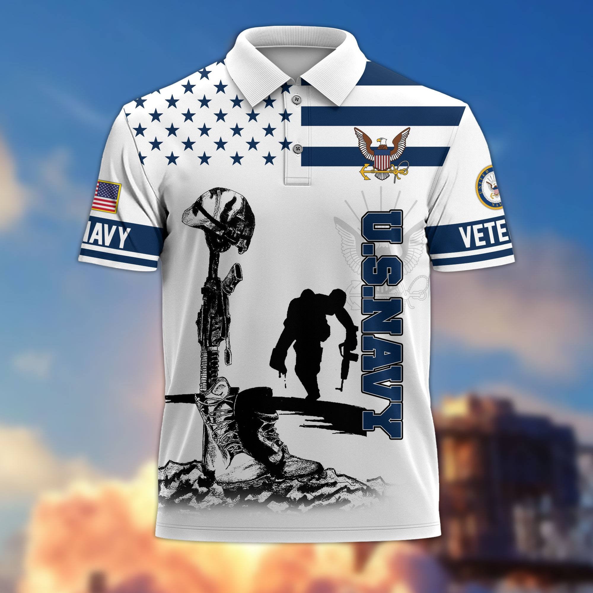 Premium US Veterans Polo Shirt BPHN110212, Gifts For US Veterans, Gifts On Father's Day, Independence Day, Armed Forces Day, Veterans Day.
