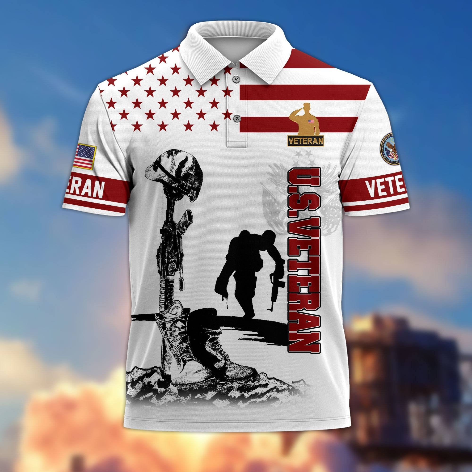 Premium US Veterans Polo Shirt BPHN110212, Gifts For US Veterans, Gifts On Father's Day, Independence Day, Armed Forces Day, Veterans Day.