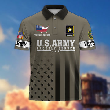 Premium US Army Polo Shirt VPVC206401, Gifts for Army Veteran, Gifts For Dad, Gifts On Father's Day, Independence Day, Veterans Day.