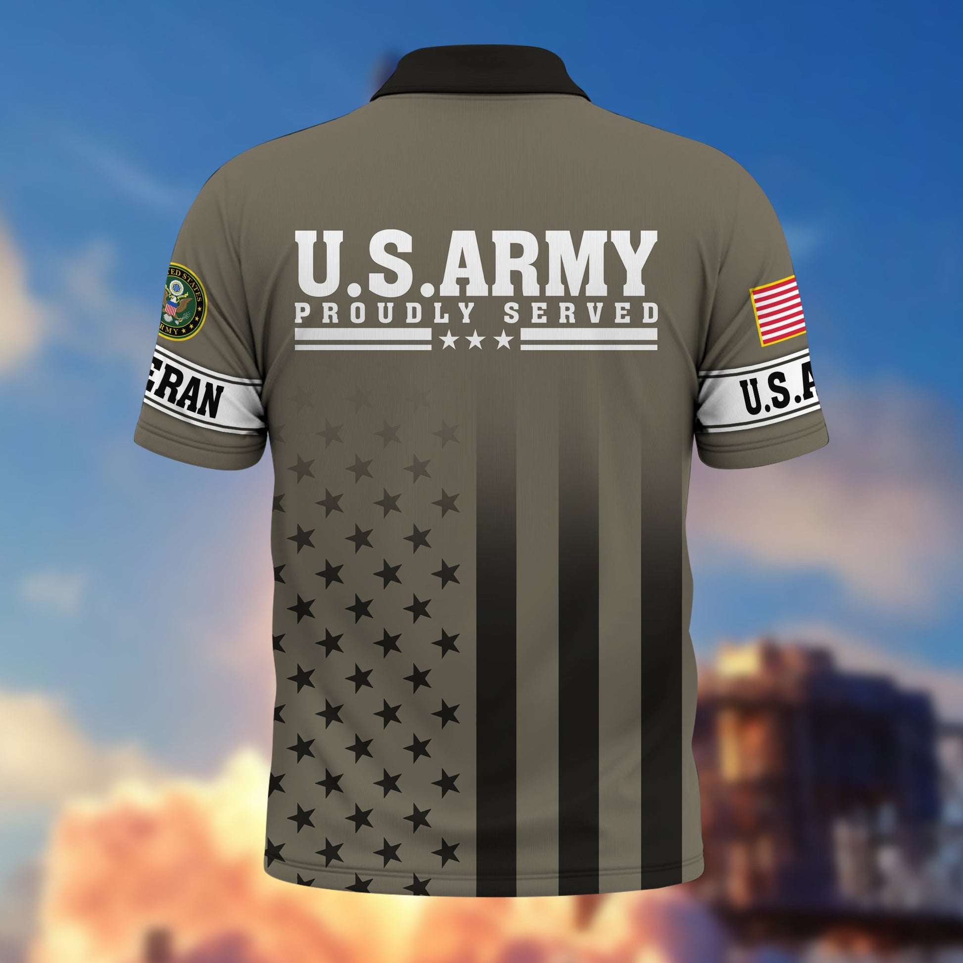 Premium US Army Polo Shirt VPVC206401, Gifts for Army Veteran, Gifts For Dad, Gifts On Father's Day, Independence Day, Veterans Day.