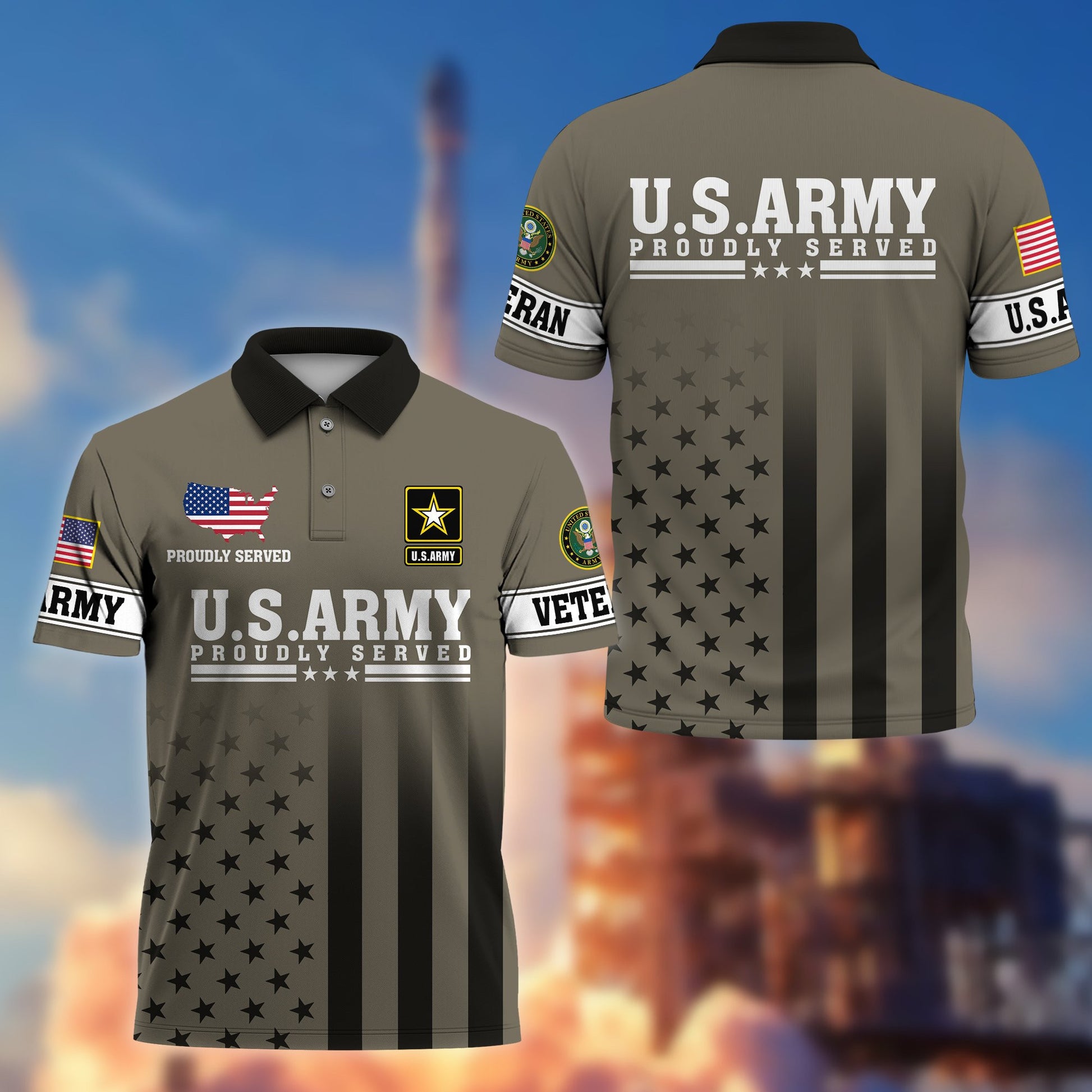 Premium US Army Polo Shirt VPVC206401, Gifts for Army Veteran, Gifts For Dad, Gifts On Father's Day, Independence Day, Veterans Day.