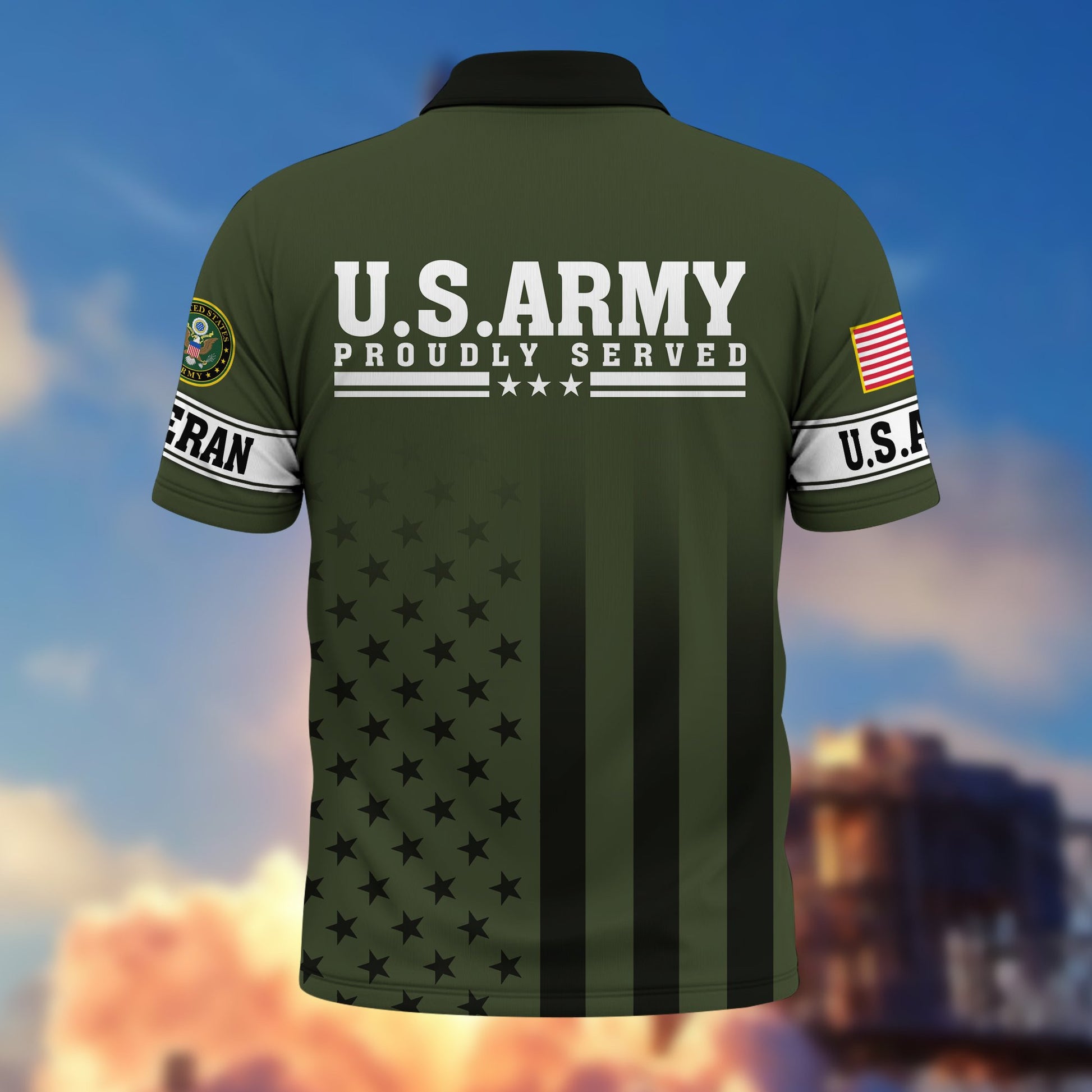 Premium US Army Polo Shirt VPVC206410, Gifts for Army Veteran, Gifts For Dad, Gifts On Father's Day, Independence Day, Veterans Day.