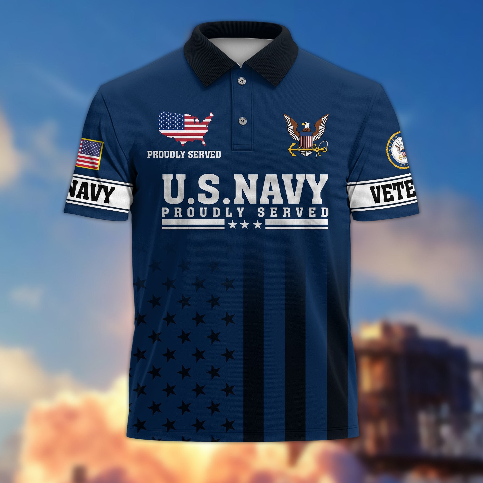 Premium US Navy Polo Shirt VPVC206402, Gifts for Navy Veteran, Gifts For Dad, Gifts On Father's Day, Independence Day, Veterans Day.