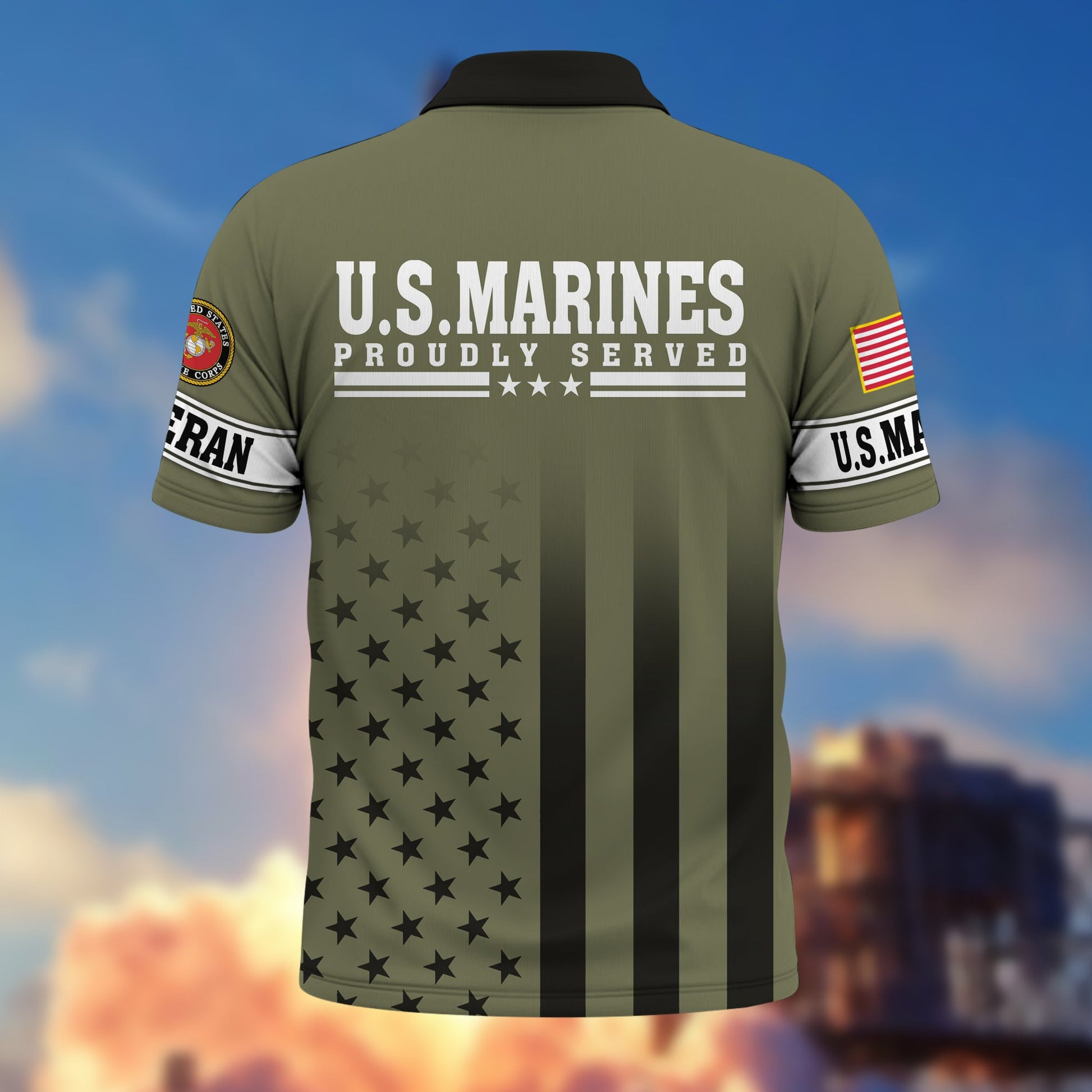 Premium USMC Polo Shirt VPVC206411, Gifts for Marine Veteran, Gifts For Dad, Gifts On Father's Day, Independence Day, Veterans Day.