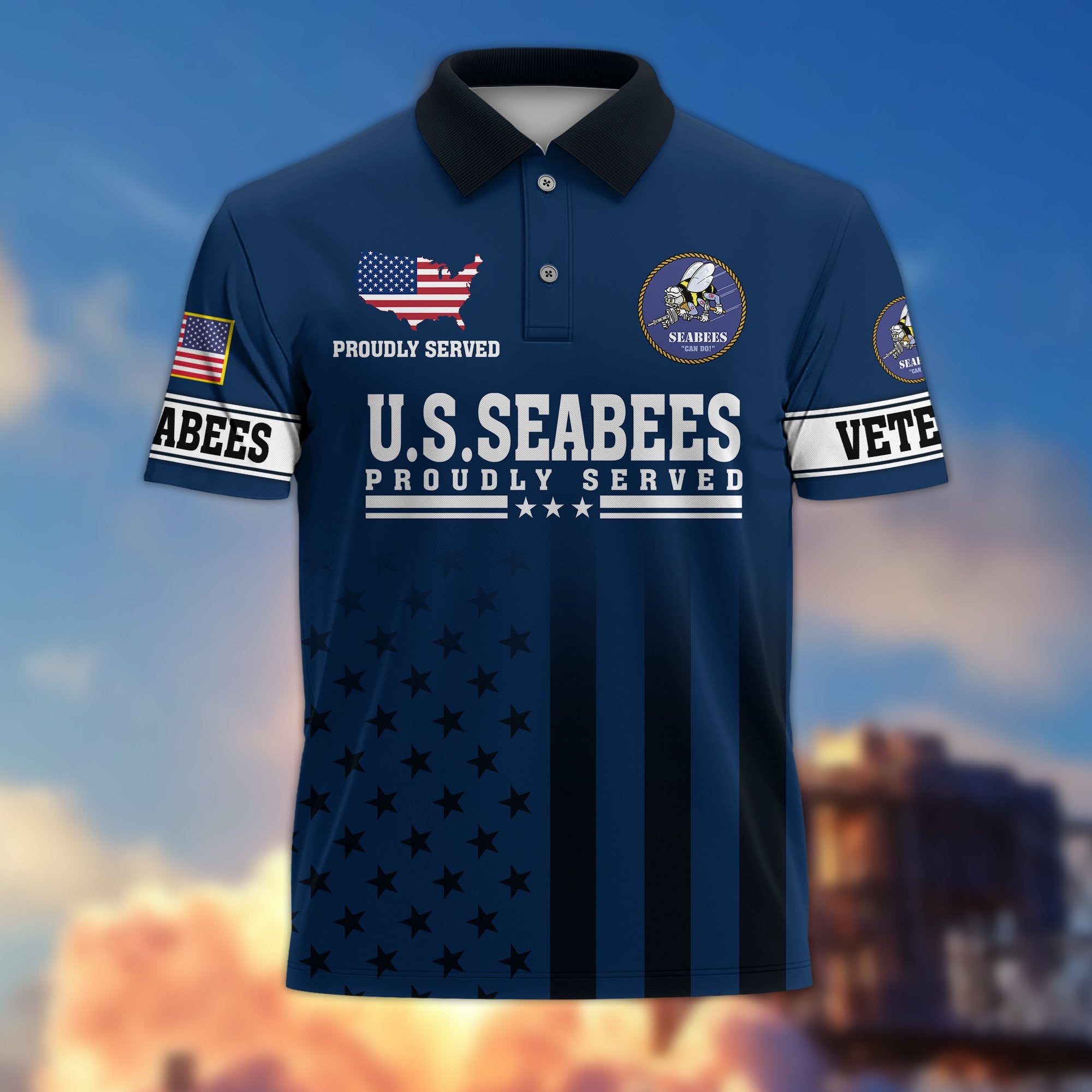 Premium US Seabees Polo Shirt VPVC206409, Gifts for Seabees Veteran, Gifts For Dad, Gifts On Father's Day, Independence Day, Veterans Day.