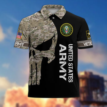 Premium US Army Polo Shirt VPVC206501, Gifts for Army Veteran, Gifts For Dad, Gifts On Father's Day, Independence Day, Veterans Day.