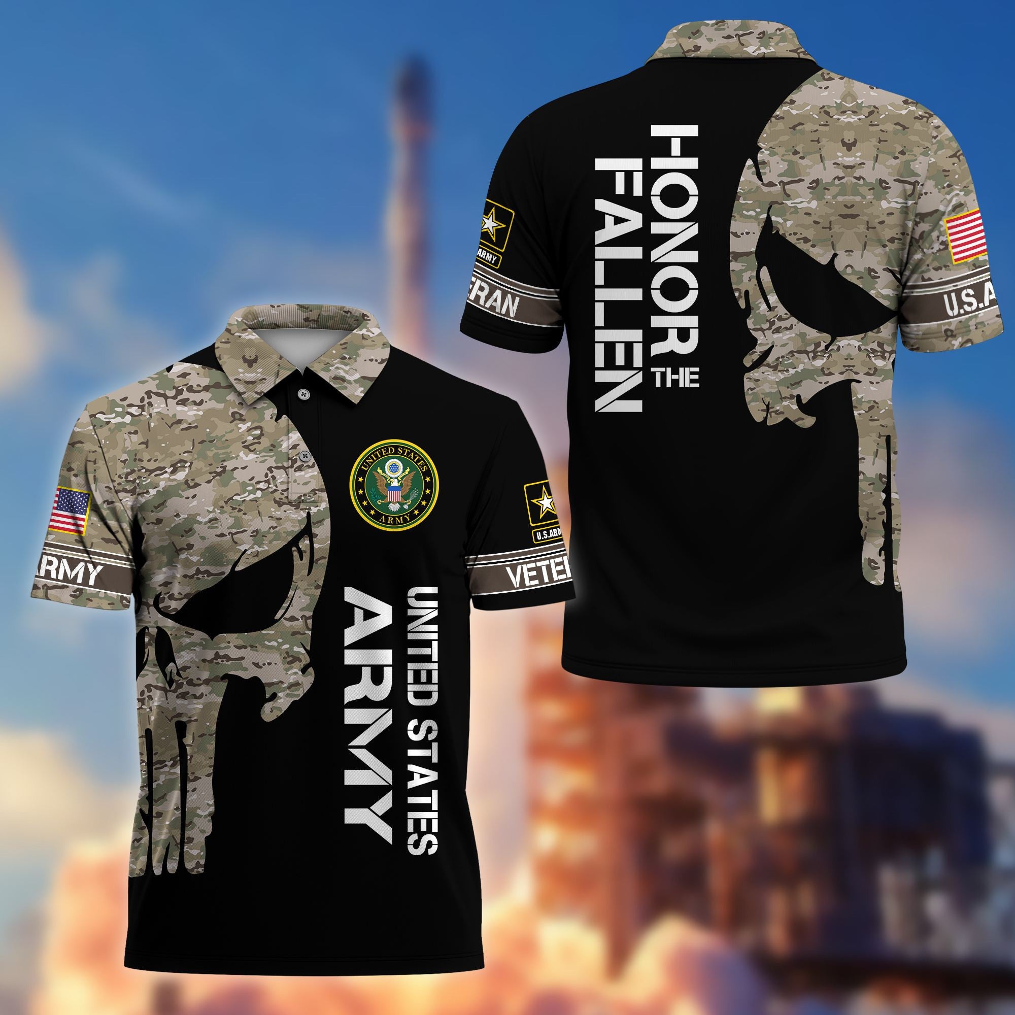 Premium US Army Polo Shirt VPVC206501, Gifts for Army Veteran, Gifts For Dad, Gifts On Father's Day, Independence Day, Veterans Day.