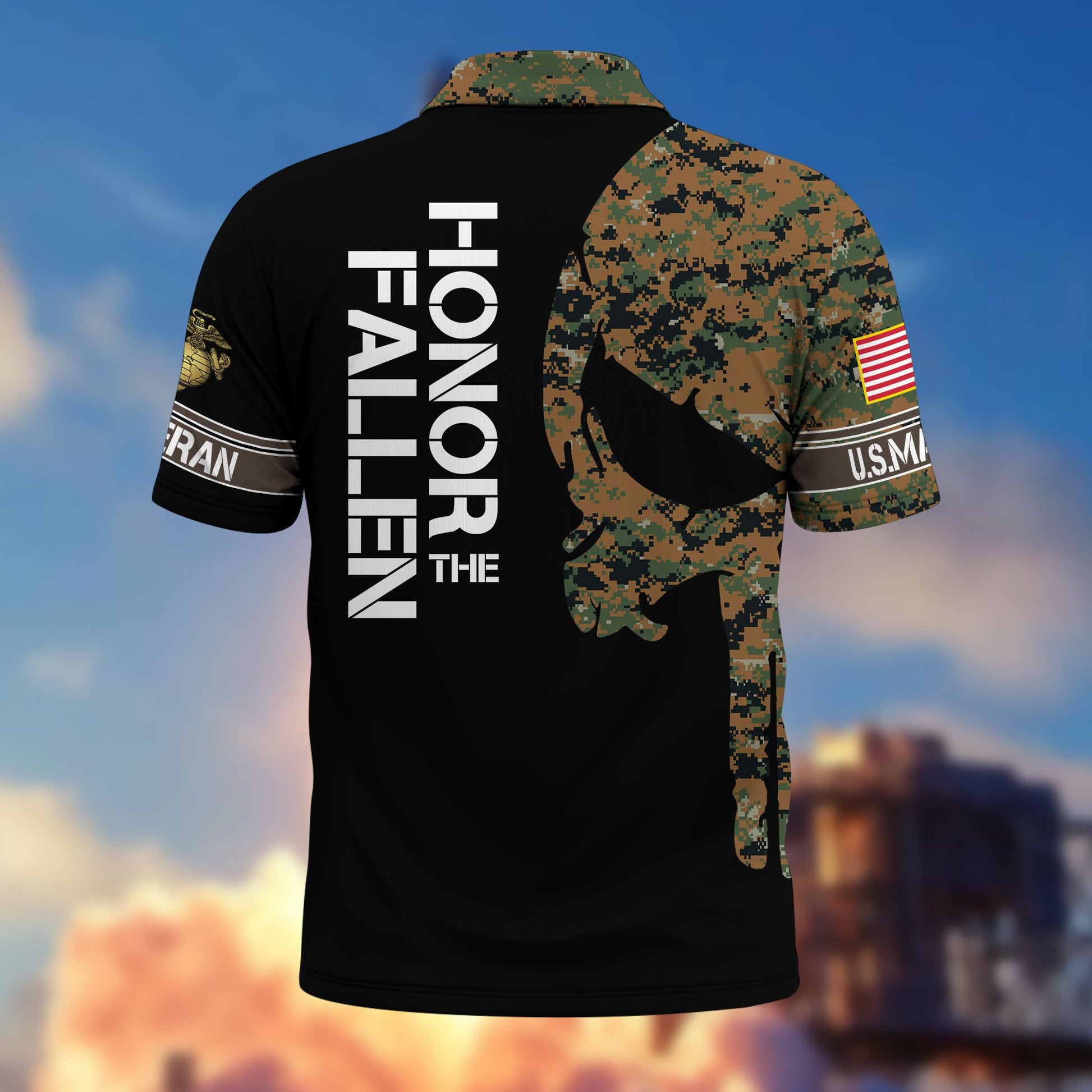Premium USMC Polo Shirt VPVC206503, Gifts for Marine Veteran, Gifts For Dad, Gifts On Father's Day, Independence Day, Veterans Day.