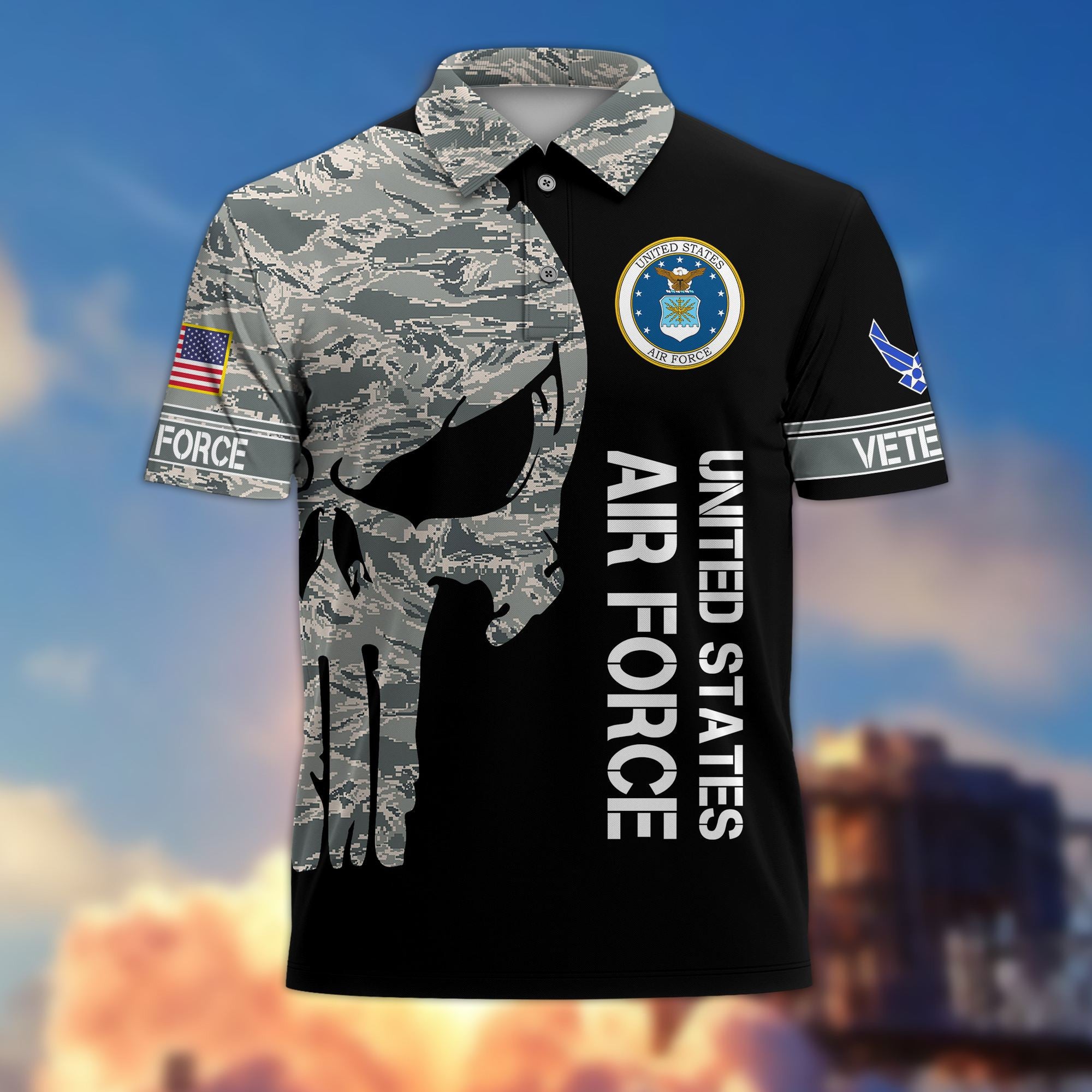 Premium USAF Polo Shirt VPVC206504, Gifts for Air Force Veteran, Gifts For Dad, Gifts On Father's Day, Independence Day, Veterans Day.