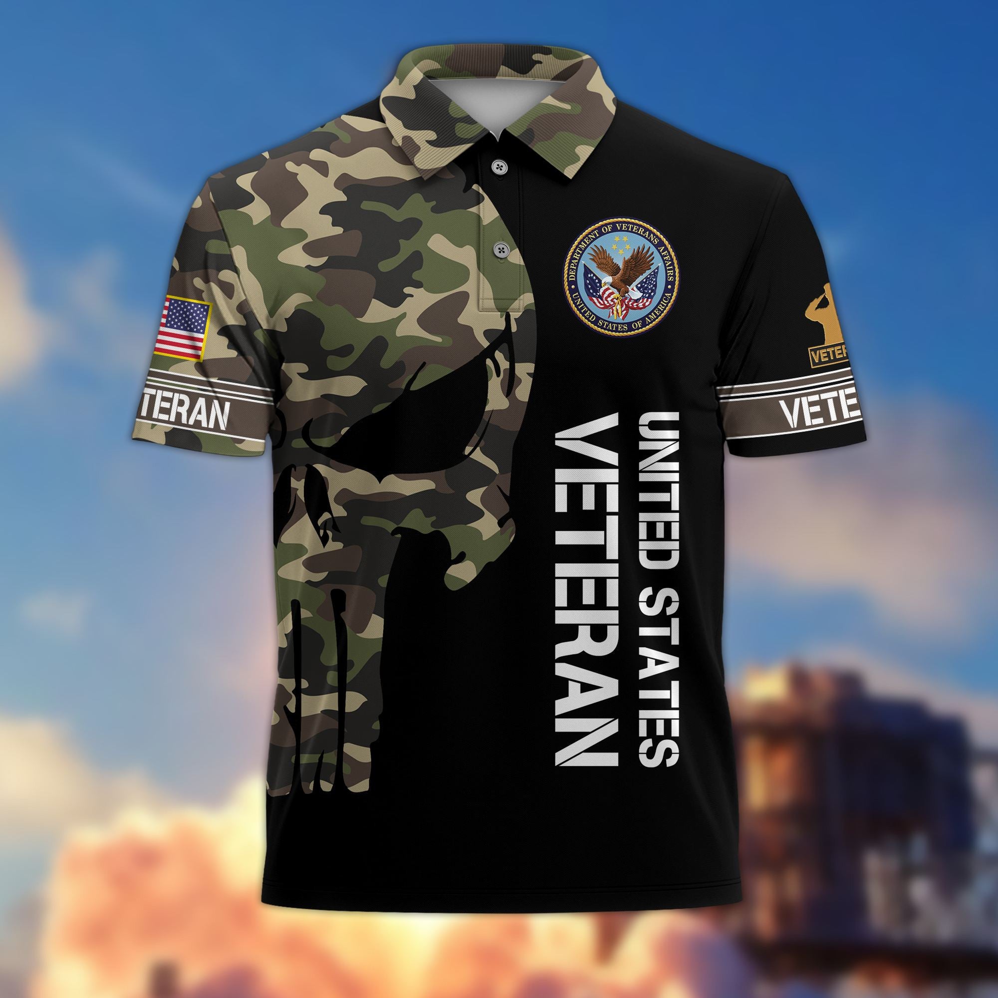 Premium US Veteran Polo Shirt VPVC206507, Gifts for US Veteran, Gifts For Dad, Gifts On Father's Day, Independence Day, Veterans Day.