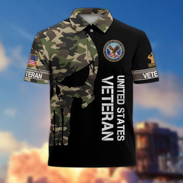 Premium US Veteran Polo Shirt VPVC206507, Gifts for US Veteran, Gifts For Dad, Gifts On Father's Day, Independence Day, Veterans Day.