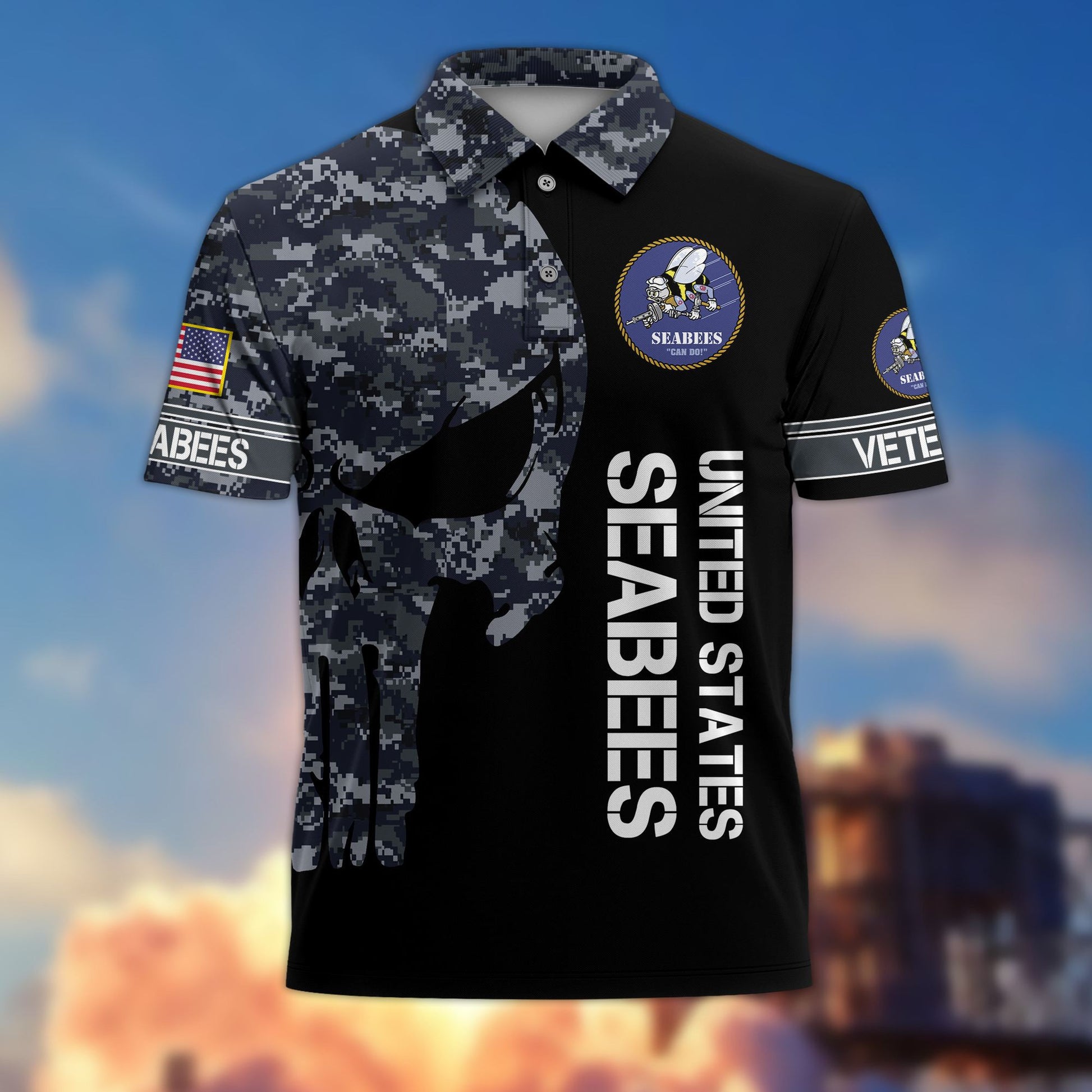 Premium US Seabees Polo Shirt VPVC206509, Gifts for Seabees Veteran, Gifts For Dad, Gifts On Father's Day, Independence Day, Veterans Day.