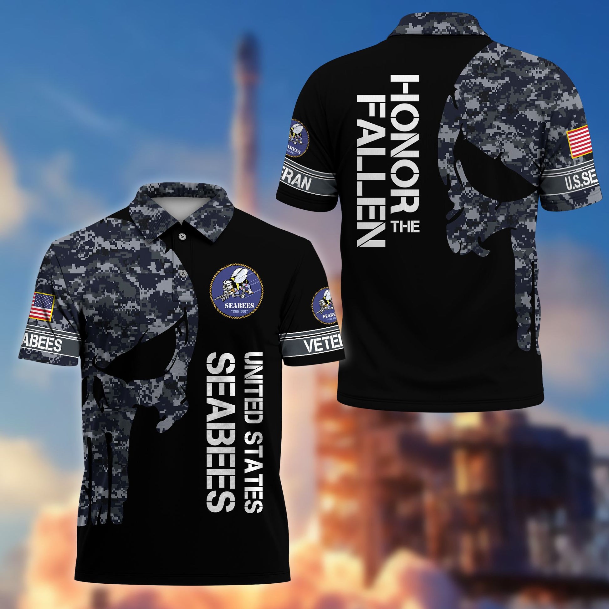 Premium US Seabees Polo Shirt VPVC206509, Gifts for Seabees Veteran, Gifts For Dad, Gifts On Father's Day, Independence Day, Veterans Day.