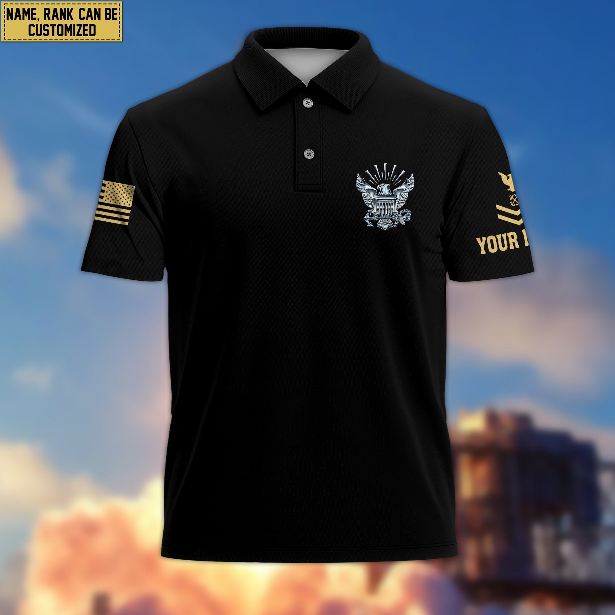 Premium Custom US Navy Polo Shirt VPVC206602, Gifts for Navy Veteran, Gifts For Dad, Gifts On Father's Day, Independence Day, Veterans Day.