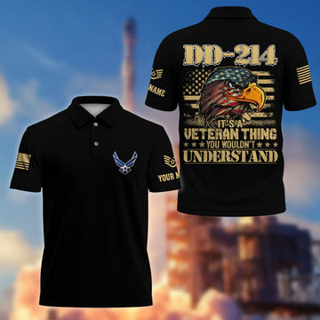 Premium Custom USAF Polo Shirt VPVC206604, Gifts for Air Force Veteran, Gifts For Dad, Gifts On Father's Day, Independence Day, Veterans Day.