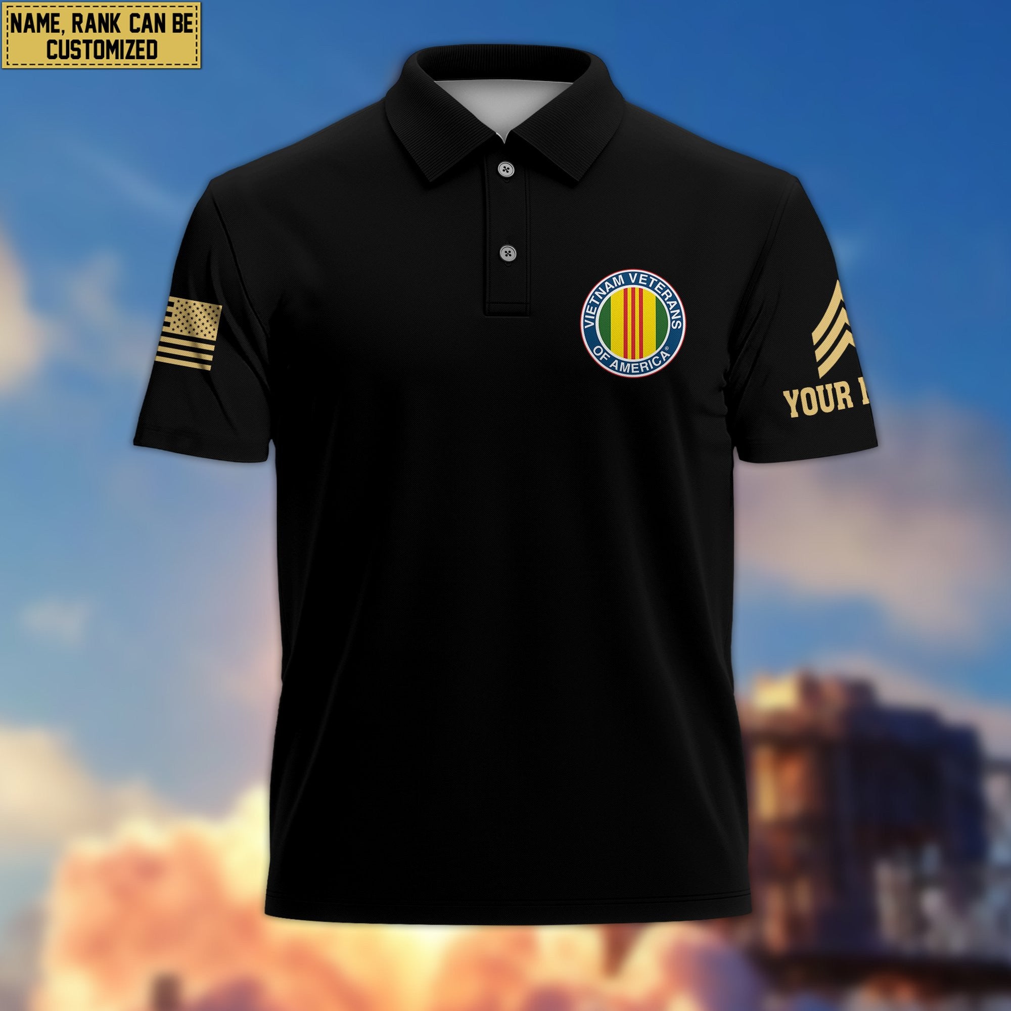 Premium Custom Vietnam Veteran Polo Shirt VPVC206606, Gifts for Vietnam Veteran, Gifts For Dad, Gifts On Father's Day, Independence Day, Veterans Day.