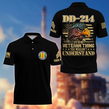 Premium Custom Vietnam Veteran Polo Shirt VPVC206606, Gifts for Vietnam Veteran, Gifts For Dad, Gifts On Father's Day, Independence Day, Veterans Day.