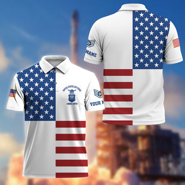 Premium Custom USAF Polo Shirt VPVC206704, Gifts for Air Force Veteran, Gifts For Dad, Gifts On Father's Day, Independence Day, Veterans Day.