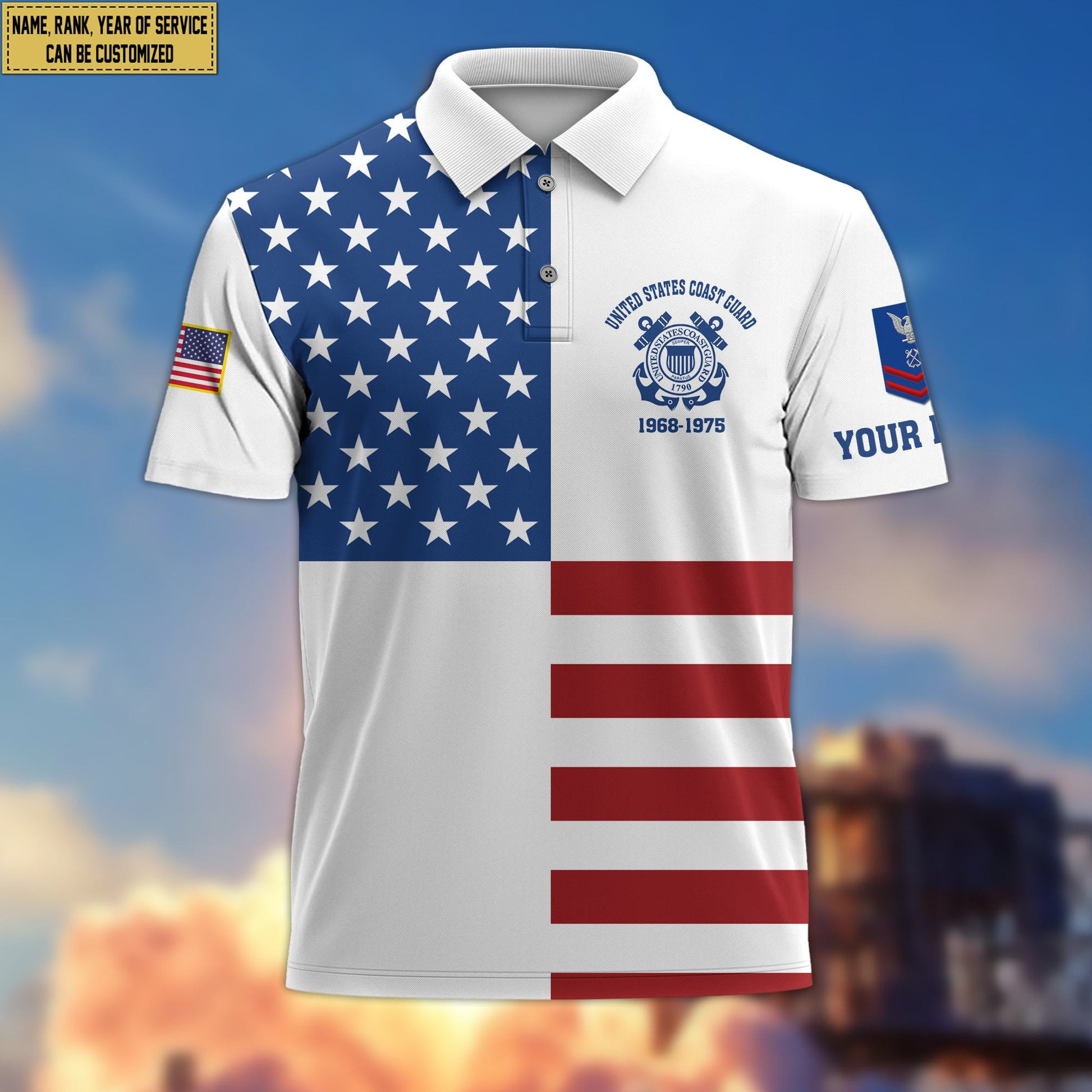 Premium USCG Custom Polo Shirt VPVC206705, Gifts for Coast Guard Veteran, Gifts For Dad, Gifts On Father's Day, Independence Day, Veterans Day.