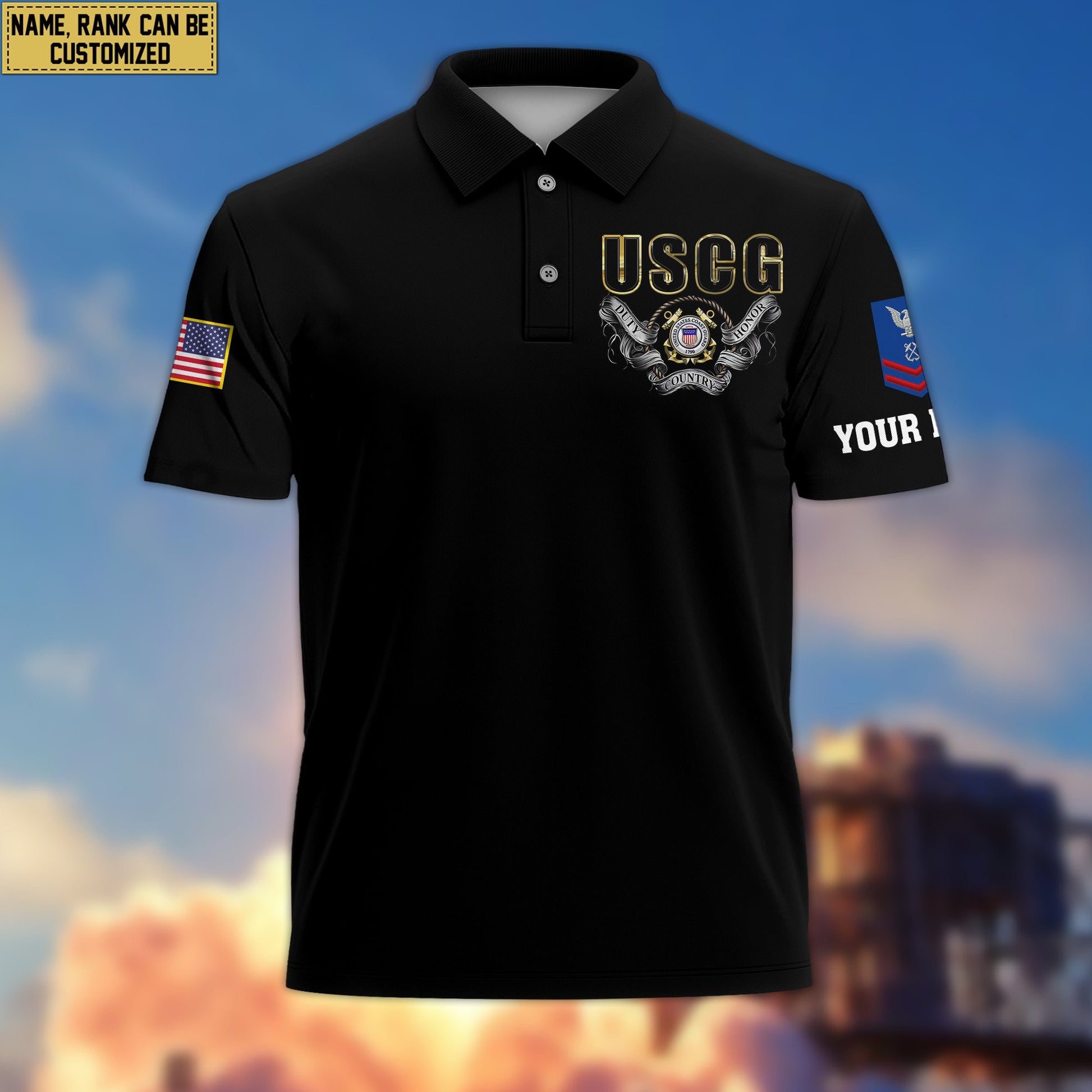 Premium USCG Custom Polo Shirt VPVC206805, Gifts for Coast Guard Veteran, Gifts For Dad, Gifts On Father's Day, Independence Day, Veterans Day.