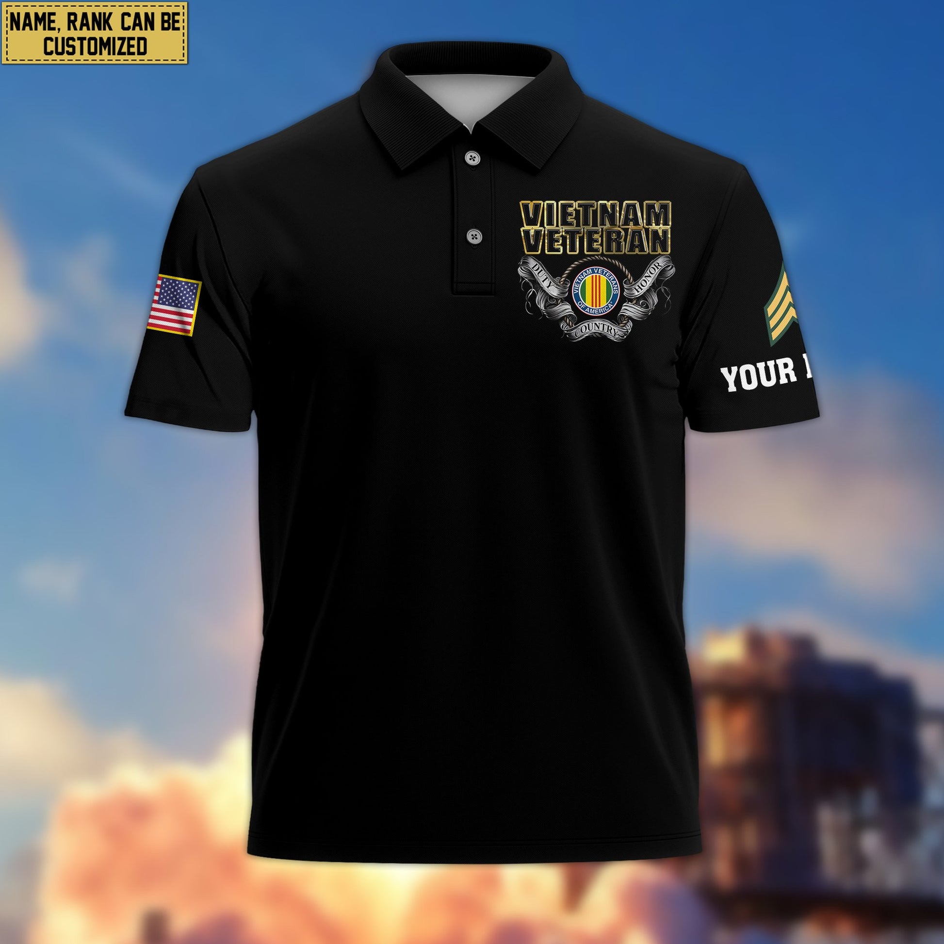 Premium Custom Vietnam Veteran Polo Shirt VPVC206806, Gifts for Vietnam Veteran, Gifts For Dad, Gifts On Father's Day, Independence Day, Veterans Day.