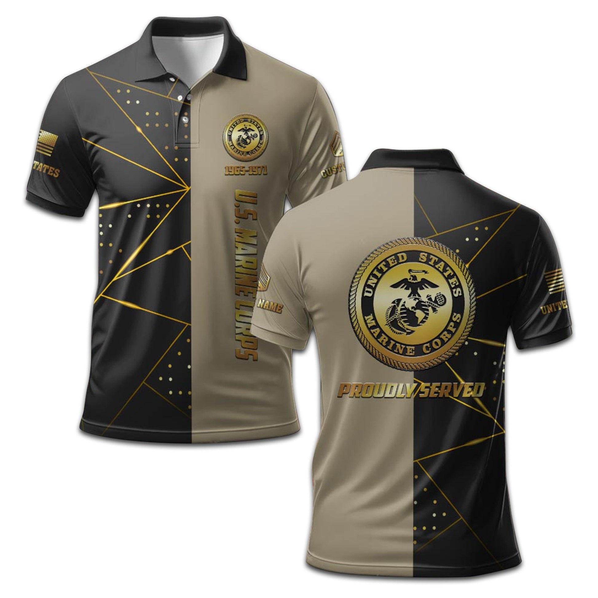 Premium Custom USMC Polo Shirt VPVC207103, Gifts for Marine Veteran, Gifts For Dad, Gifts On Father's Day, Independence Day, Veterans Day.