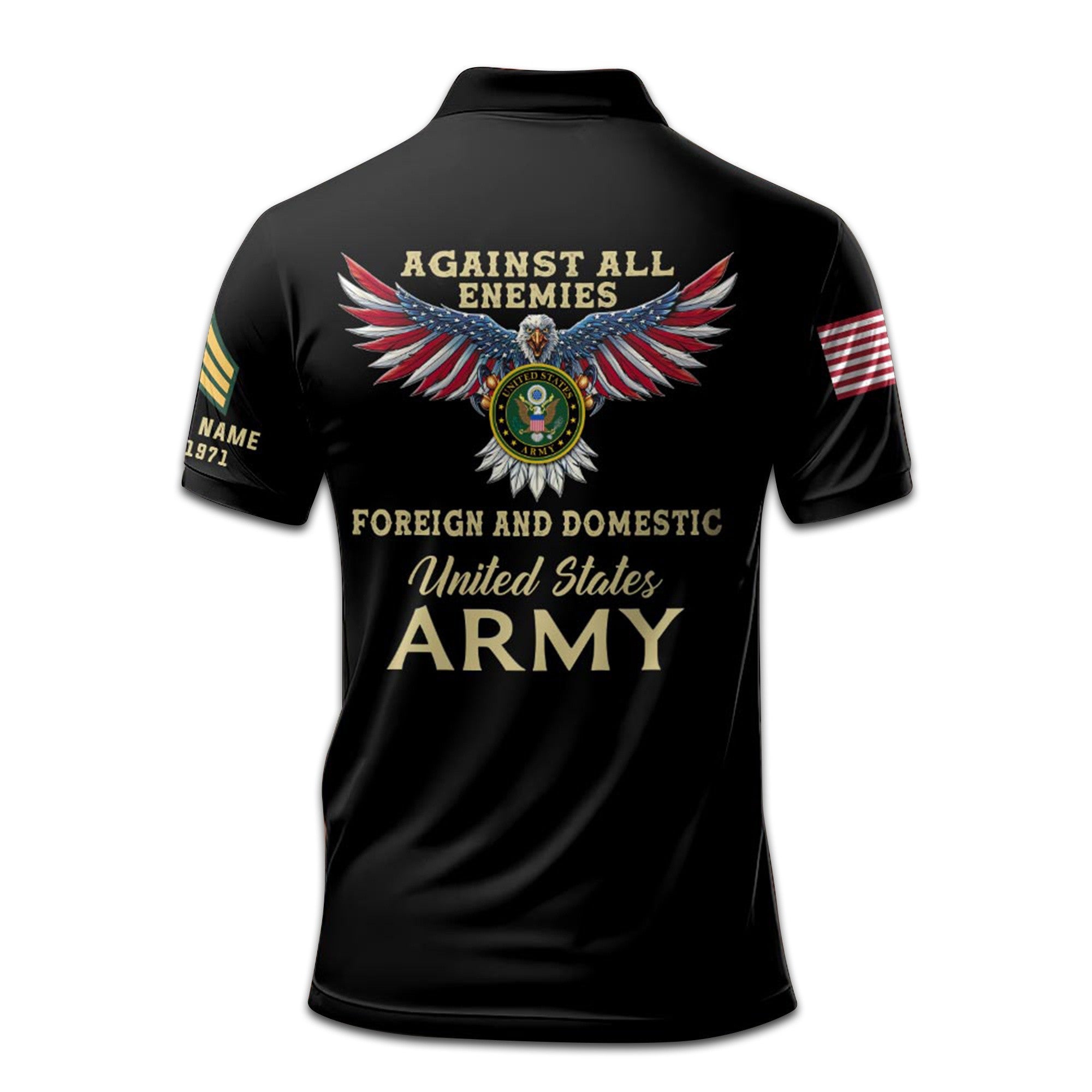 Premium Custom US Army Polo Shirt VPVC207201, Gifts for Army Veteran, Gifts For Dad, Gifts On Father's Day, Independence Day, Veterans Day.