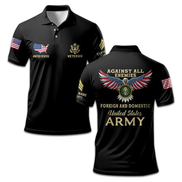 Premium Custom US Army Polo Shirt VPVC207201, Gifts for Army Veteran, Gifts For Dad, Gifts On Father's Day, Independence Day, Veterans Day.