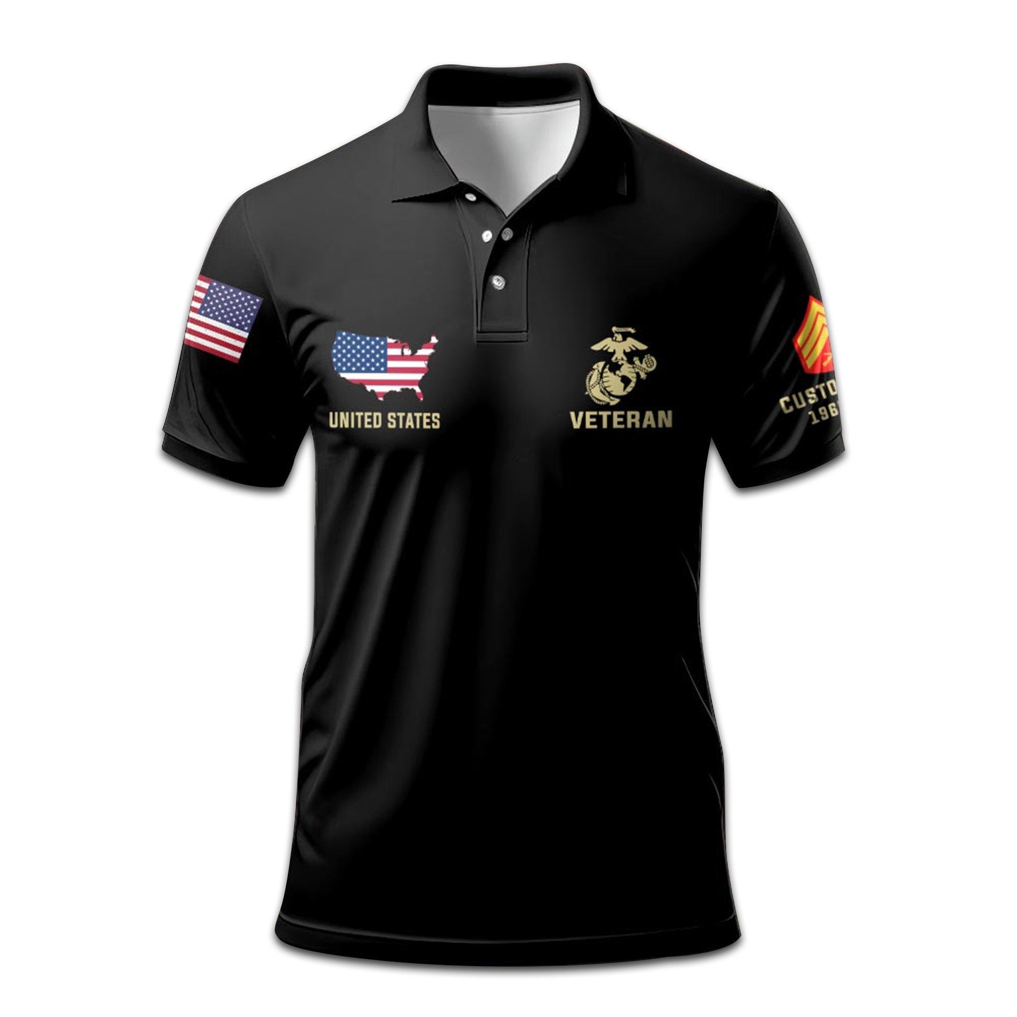 Premium Custom USMC Polo Shirt VPVC207203, Gifts for Marine Veteran, Gifts For Dad, Gifts On Father's Day, Independence Day, Veterans Day.