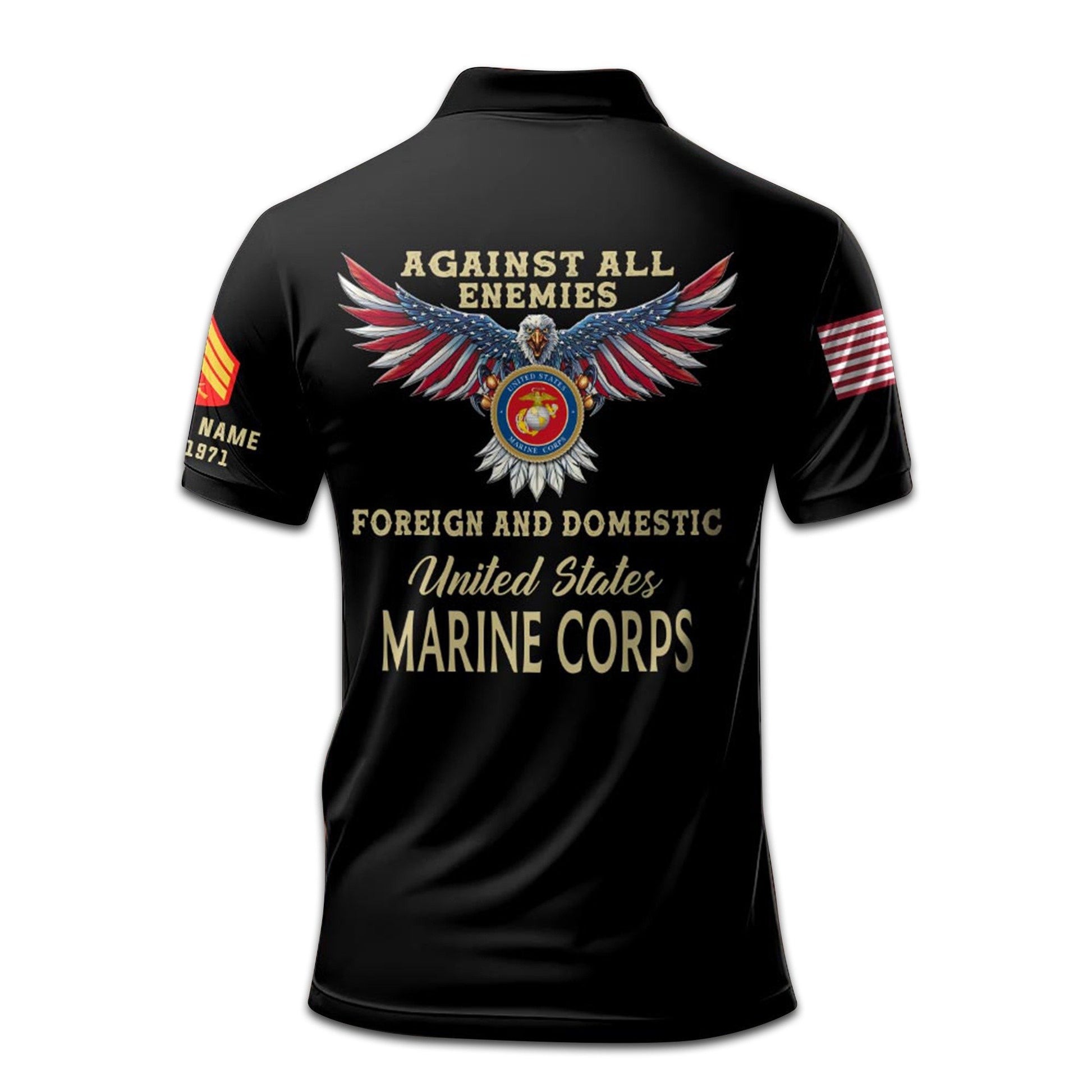 Premium Custom USMC Polo Shirt VPVC207203, Gifts for Marine Veteran, Gifts For Dad, Gifts On Father's Day, Independence Day, Veterans Day.
