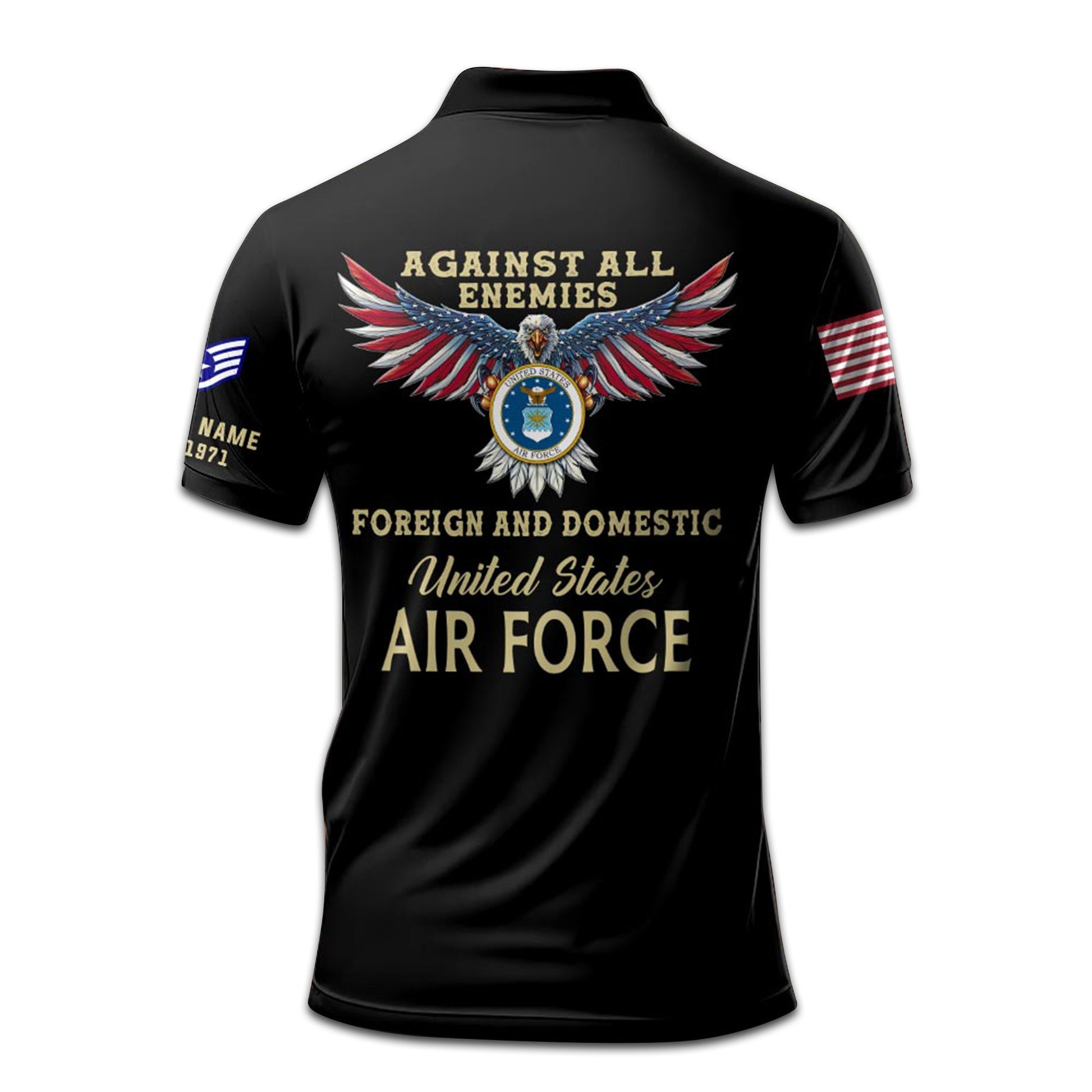 Premium Custom USAF Polo Shirt VPVC207204, Gifts for Air Force Veteran, Gifts For Dad, Gifts On Father's Day, Independence Day, Veterans Day.