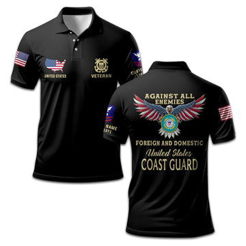 Premium USCG Custom Polo Shirt VPVC207205, Gifts for Coast Guard Veteran, Gifts For Dad, Gifts On Father's Day, Independence Day, Veterans Day.