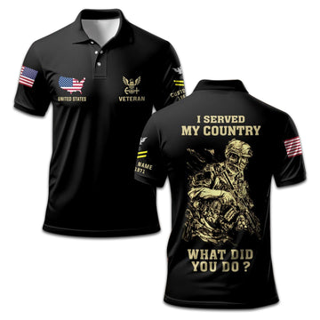 Premium Custom US Navy Polo Shirt VPVC207302, Gifts for Navy Veteran, Gifts On Father's Day, Independence Day, Veterans Day.