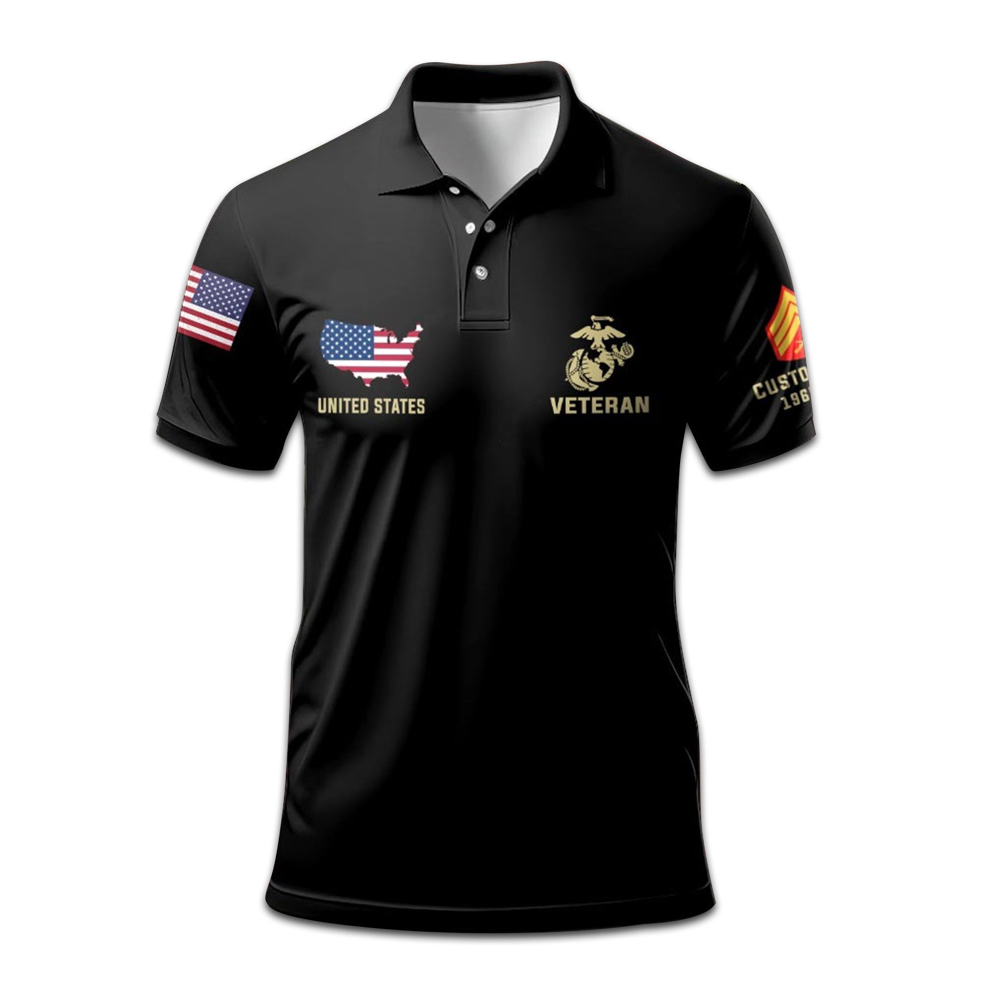 Premium Custom USMC Polo Shirt VPVC207303, Gifts for Marine Veteran, Gifts On Father's Day, Independence Day, Veterans Day.