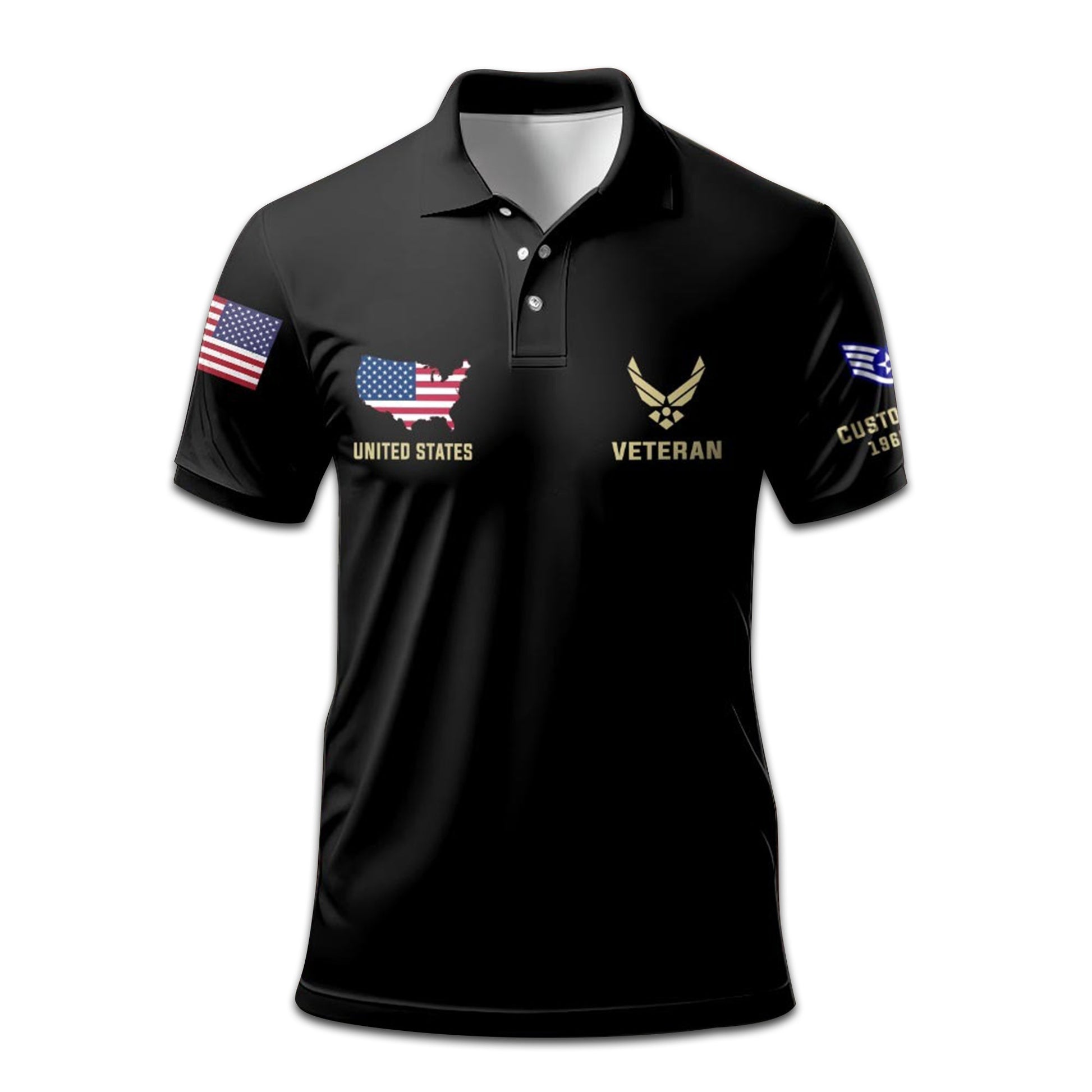 Premium Custom USAF Polo Shirt VPVC207304, Gifts for Air Force Veteran, Gifts For Dad, Gifts On Father's Day, Independence Day, Veterans Day.