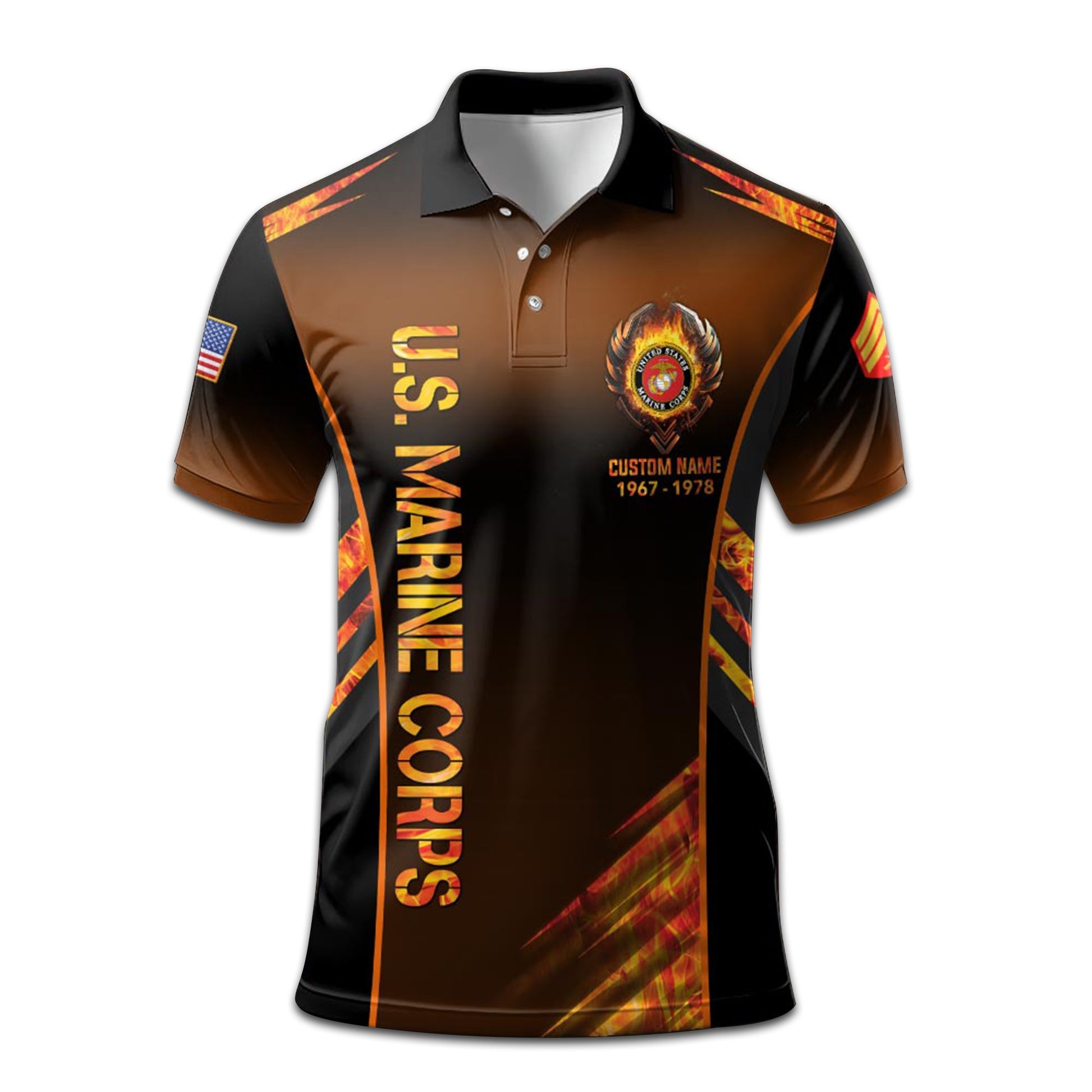 Premium Custom USMC Polo Shirt VPVC207403, Gifts for Marine Veteran, Gifts On Father's Day, Independence Day, Veterans Day.