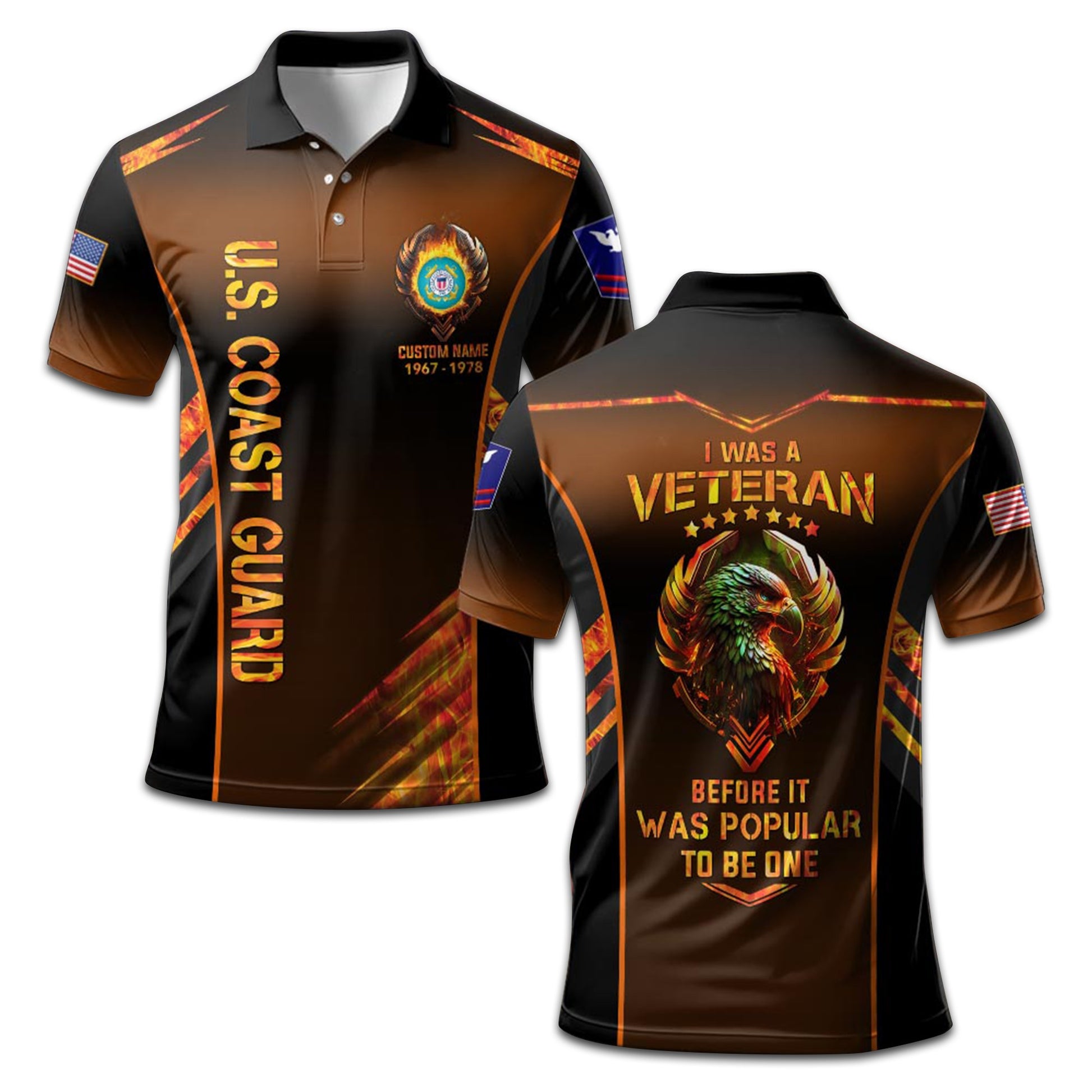 Premium Custom USCG Polo Shirt VPVC207405, Gifts for Coast Guard Veteran, Gifts On Father's Day, Independence Day, Veterans Day.