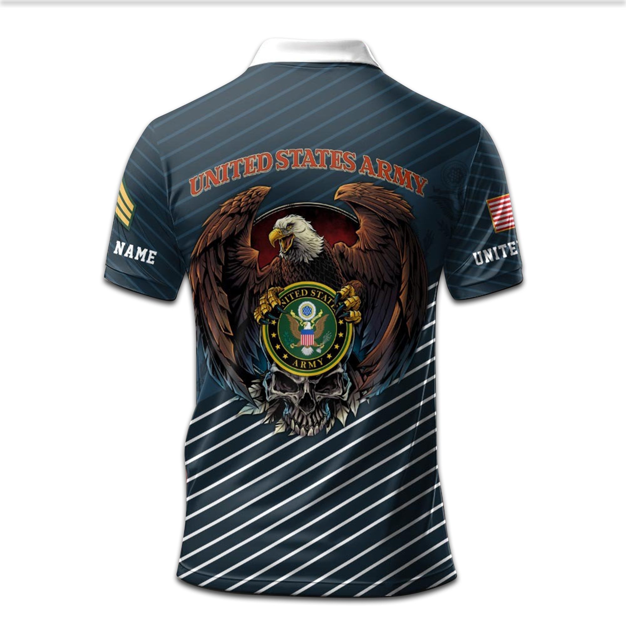 Premium Custom US Army Polo Shirt VPVC207501, Gifts for Army Veteran, Gifts On Father's Day, Independence Day, Veterans Day.