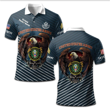 Premium Custom US Army Polo Shirt VPVC207501, Gifts for Army Veteran, Gifts On Father's Day, Independence Day, Veterans Day.