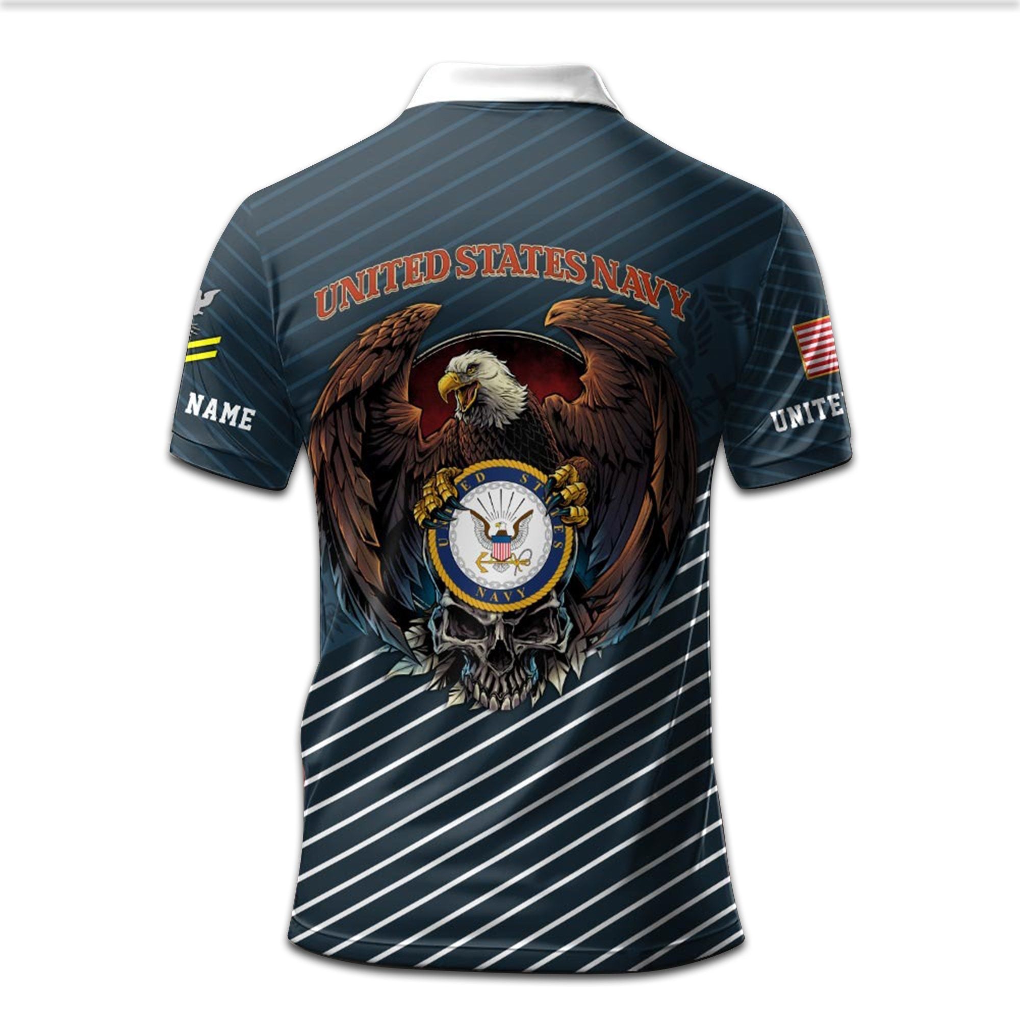 Premium Custom US Navy Polo Shirt VPVC207502, Gifts for Navy Veteran, Gifts On Father's Day, Independence Day, Veterans Day.