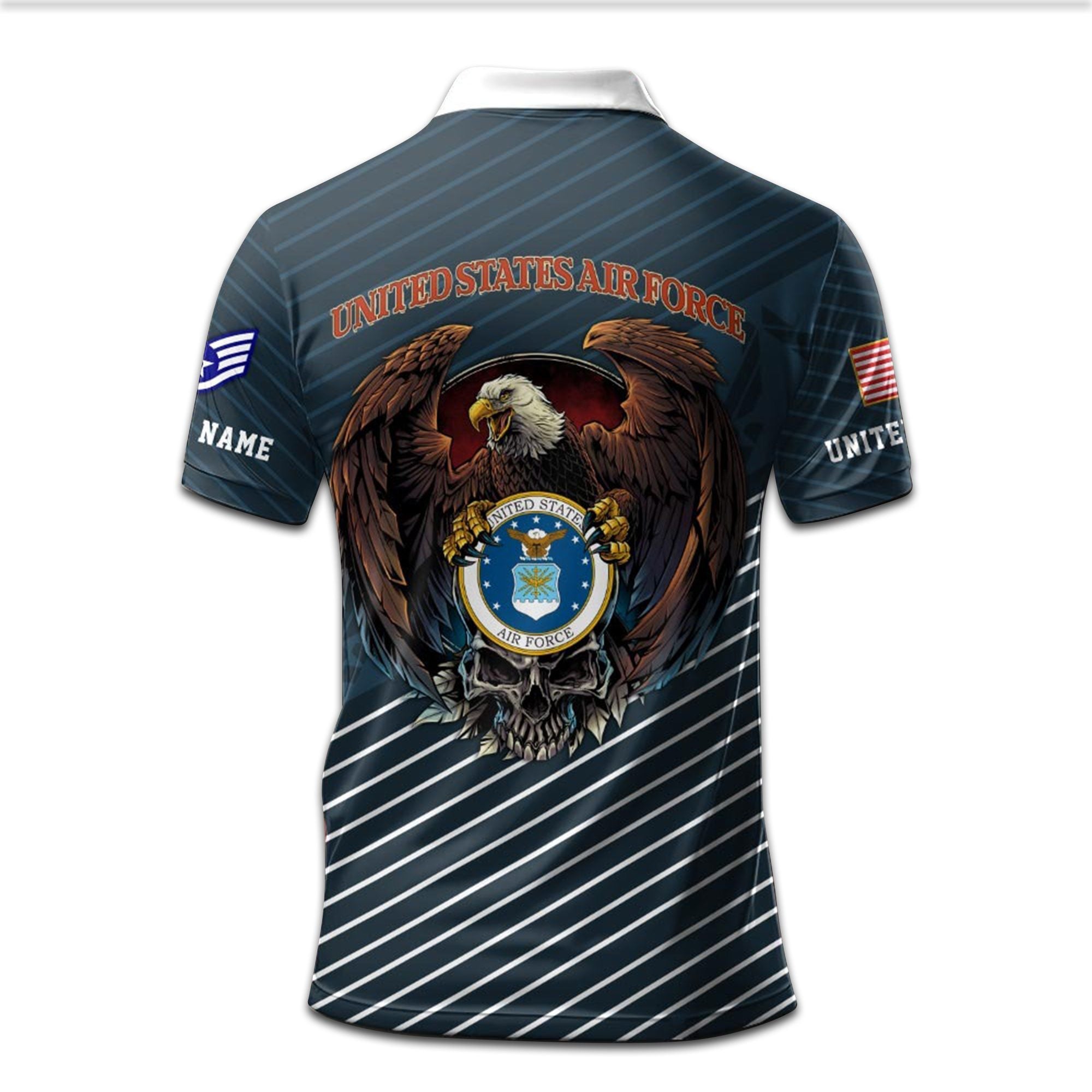 Premium Custom USAF Polo Shirt VPVC207504, Gifts for Air Force Veteran, Gifts On Father's Day, Independence Day, Veterans Day.
