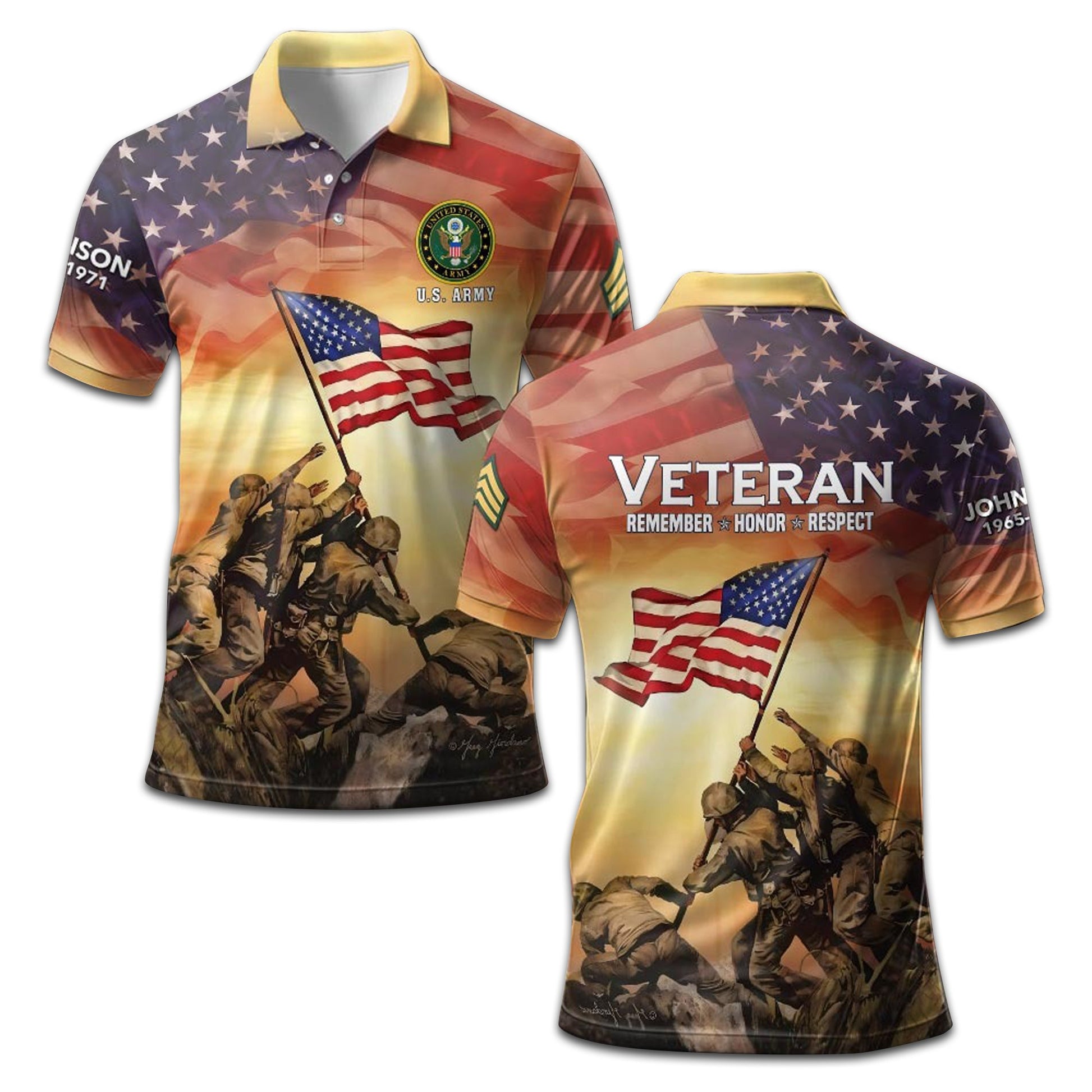 Premium Custom US Army Polo Shirt VPVC207605, Gifts for Army Veteran, Gifts For Dad, Gifts On Father's Day, Independence Day, Veterans Day.