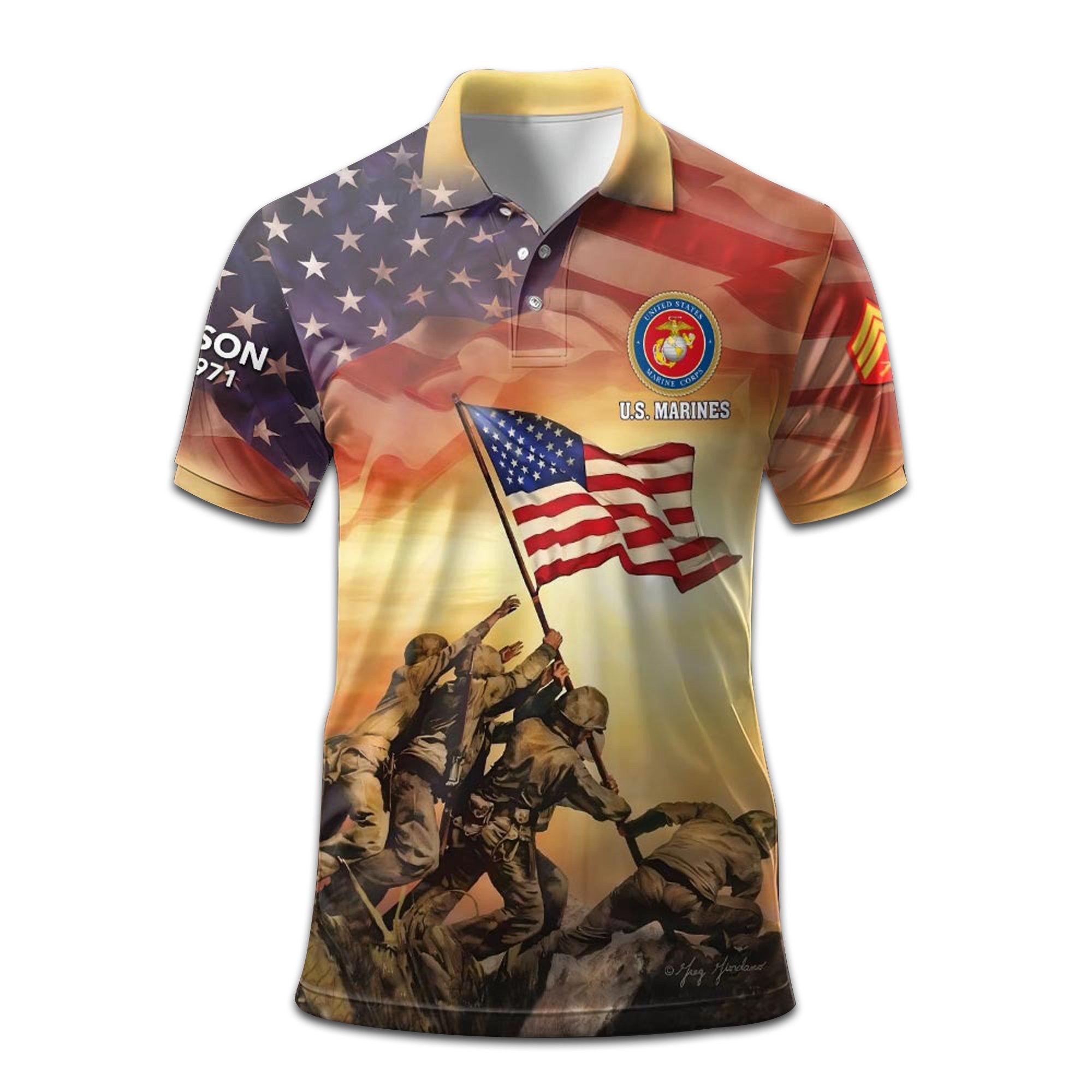 Premium Custom USMC Polo Shirt VPVC207603, Gifts for Marine Veteran, Gifts For Dad, Gifts On Father's Day, Independence Day, Veterans Day.