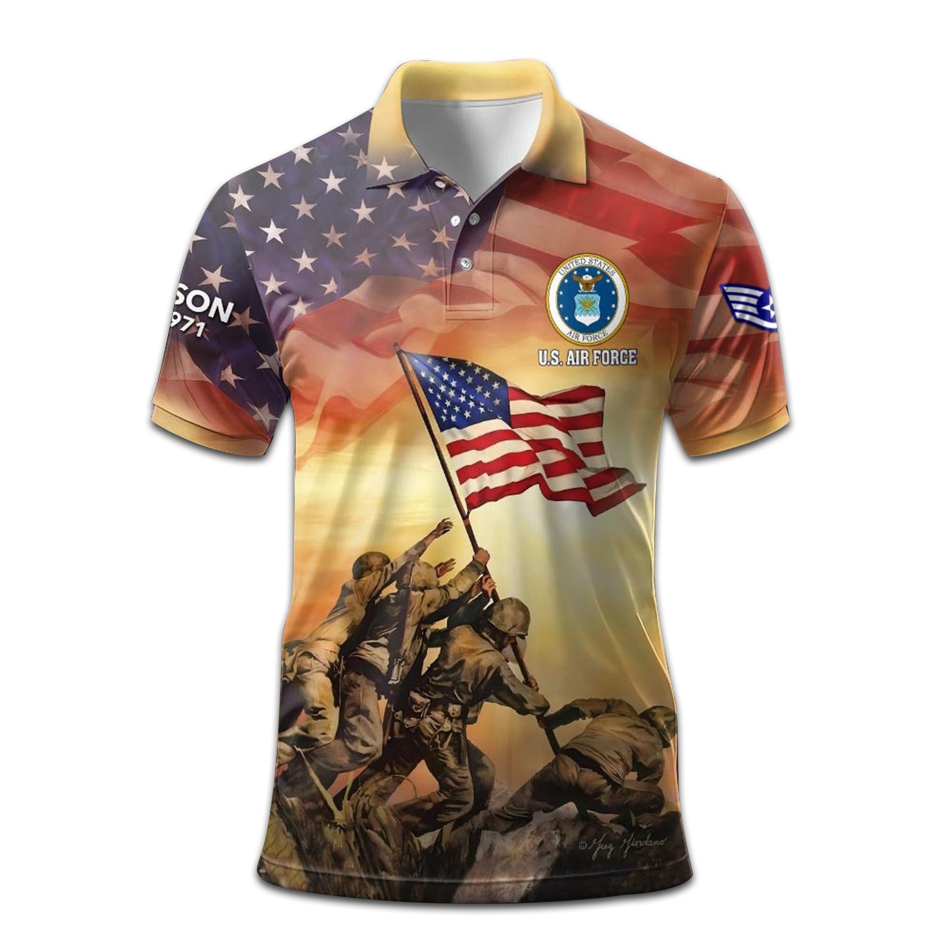 Premium Custom USAF Polo Shirt VPVC207604, Gifts for Air Force Veteran, Gifts For Dad, Gifts On Father's Day, Independence Day, Veterans Day.