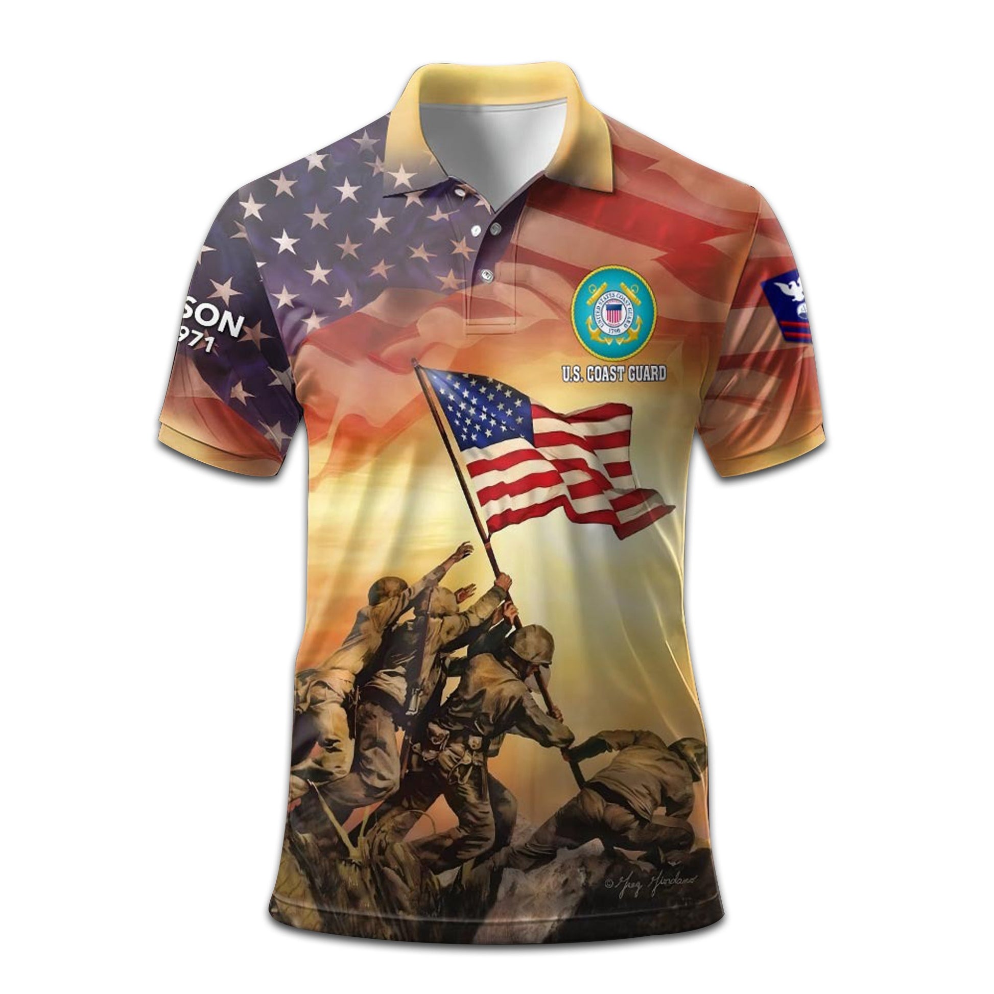 Premium Custom USCG Polo Shirt VPVC207605, Gifts for Coast Guard Veteran, Gifts For Dad, Gifts On Father's Day, Independence Day, Veterans Day.