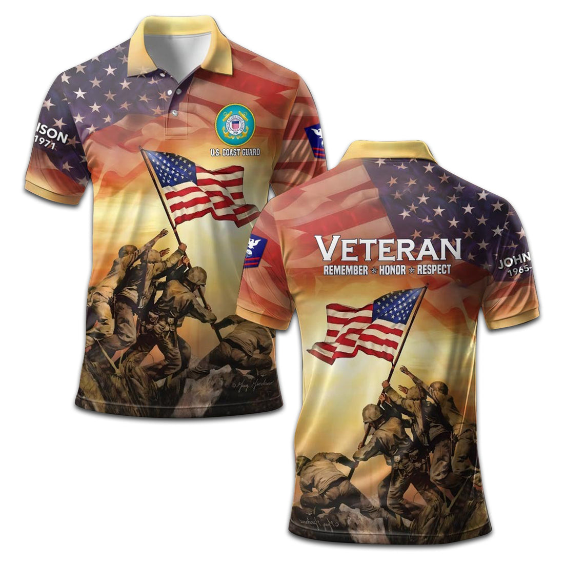 Premium Custom USCG Polo Shirt VPVC207605, Gifts for Coast Guard Veteran, Gifts For Dad, Gifts On Father's Day, Independence Day, Veterans Day.