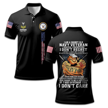 Premium Custom Name, Rank, Year US Navy Polo Shirt VPVC207802, Gifts for Navy Veteran, Gifts For Dad, Gifts On Father's Day, Independence Day, Veterans Day.