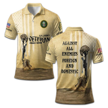 Premium Custom US Army Polo Shirt VPVC207901, Gifts for Army Veteran, Gifts For Dad, Gifts On Father's Day, Independence Day, Veterans Day.
