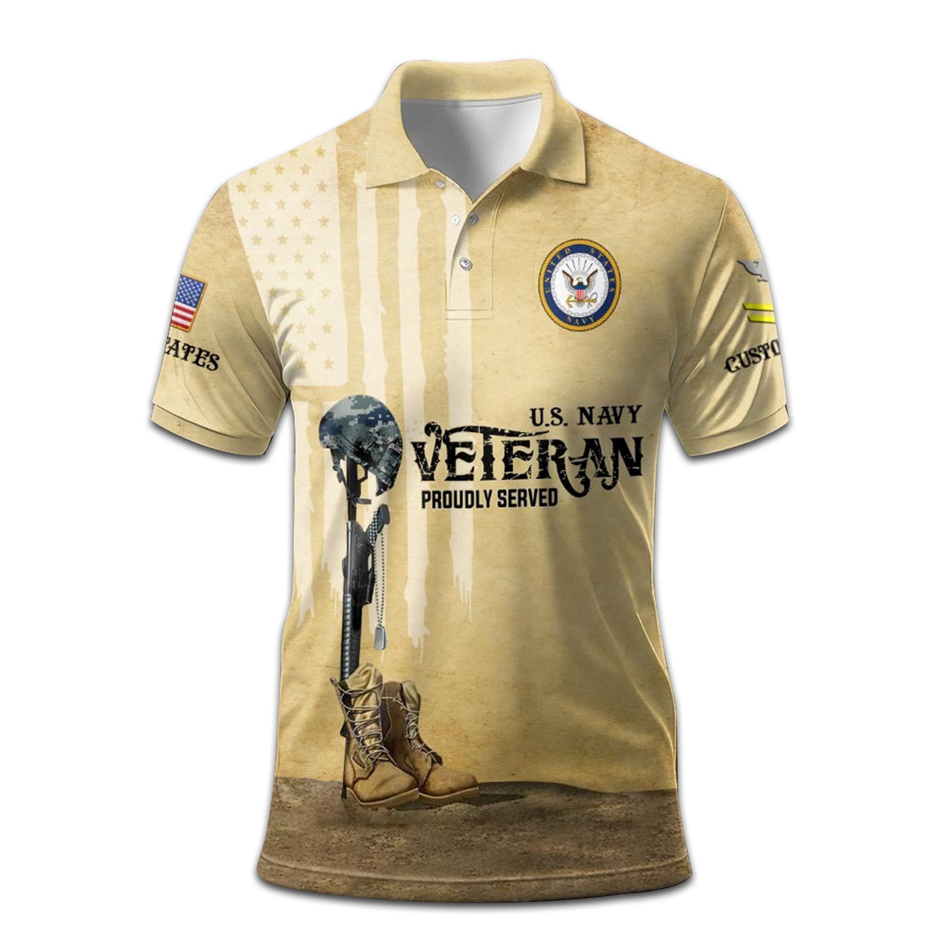 Premium Custom US Navy Polo Shirt VPVC207902, Gifts for Navy Veteran, Gifts On Father's Day, Independence Day, Veterans Day.